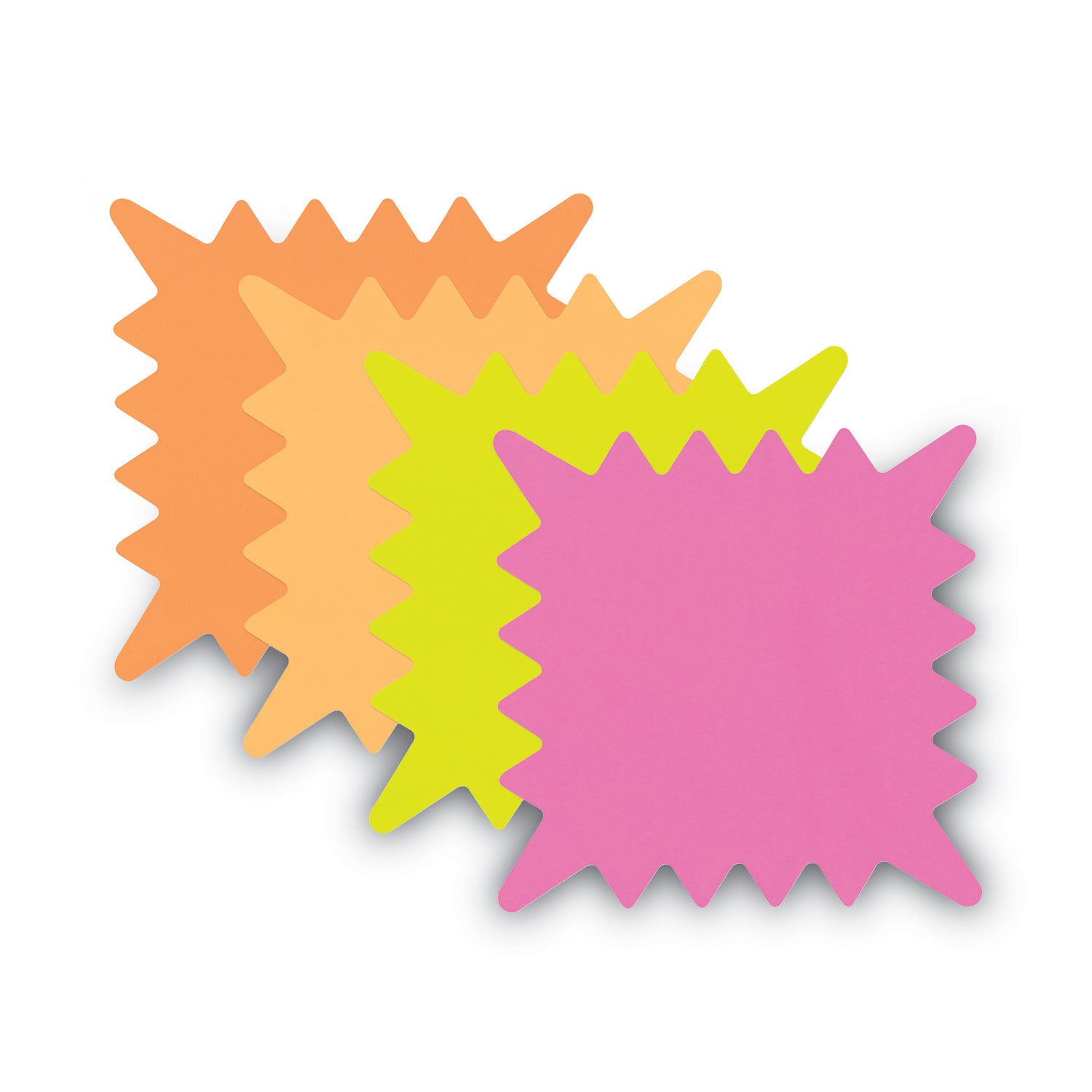5.3" Width - Square Shape - Fluorescent, Sturdy, Durable, Die-cut - Card Stock - Fluorescent - 1 Each