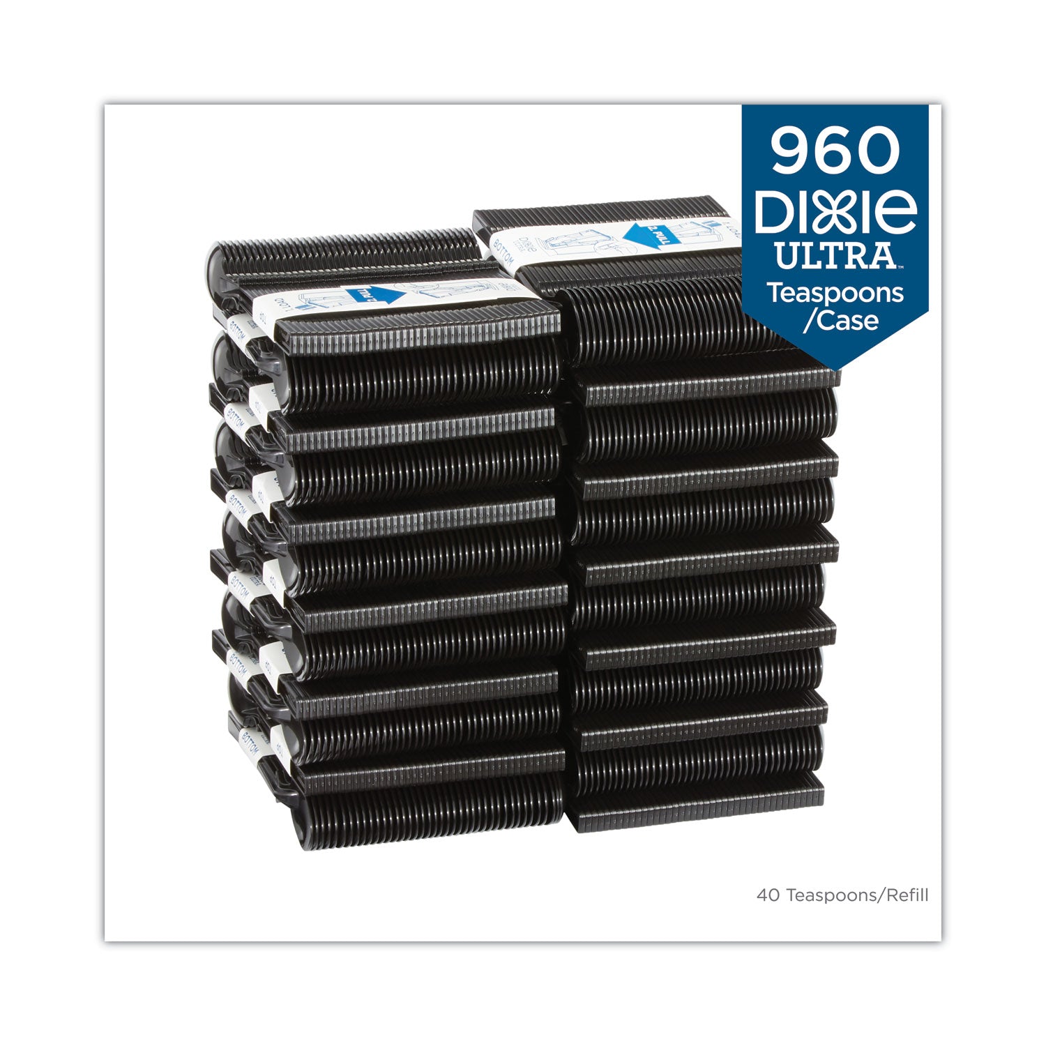 Teaspoon - 40 x Teaspoon - Disposable - Black - 24 / Box