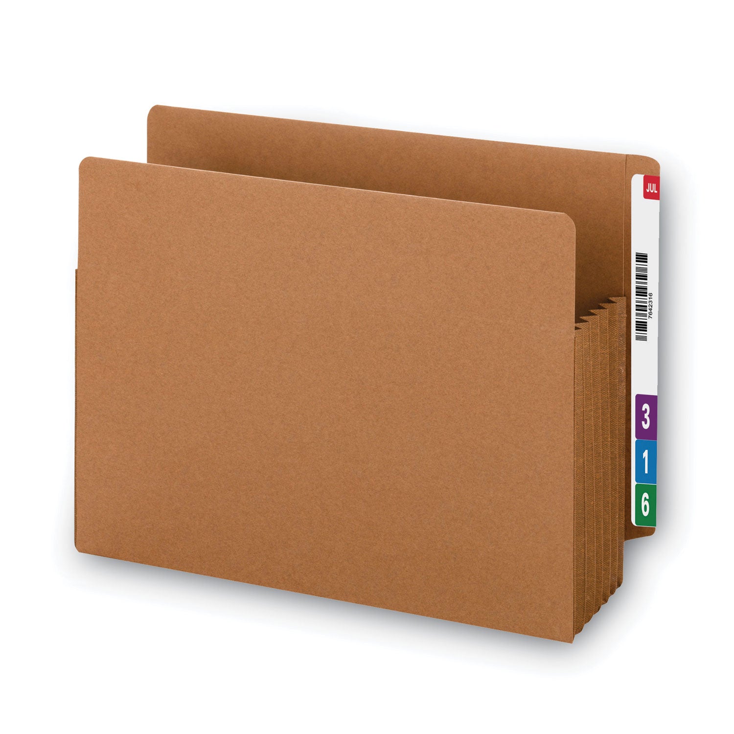 Smead TUFF Straight Tab Cut Letter Recycled File Pocket - 8 1/2" x 11" - 5 1/4" Expansion - 16.5 pt. - 2 Plys - Redrope - Rip Resistant, Tear Resistant, Reinforced Tab, Heavyweight Cover - 30% Recycled - 10 / Box