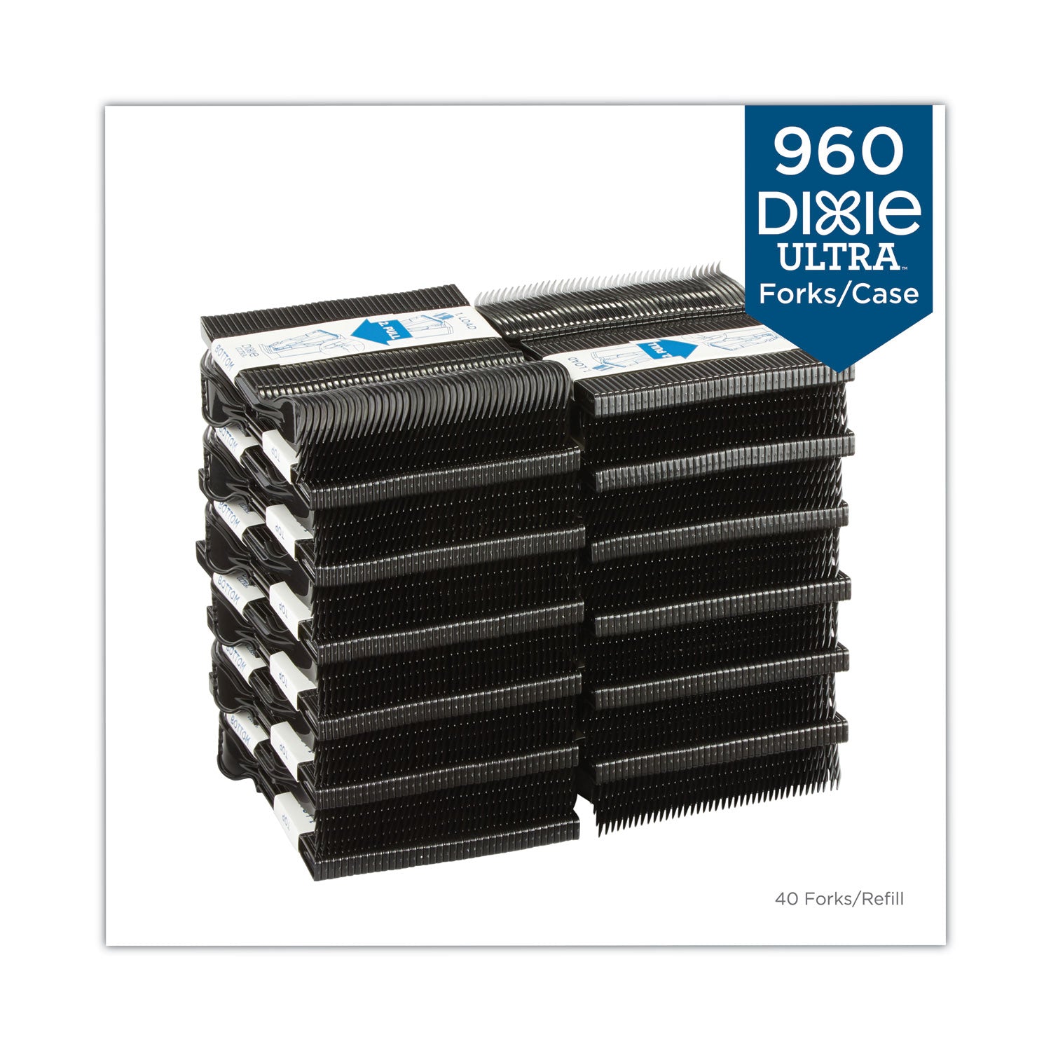 Fork - 40 x Fork - Disposable - Black - 24 / Box