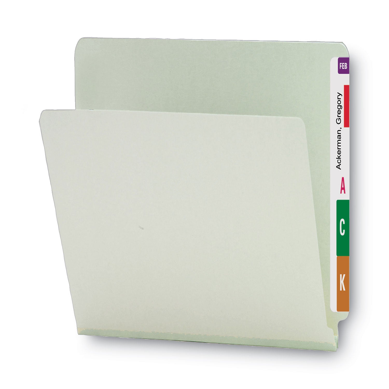 8 1/2" x 11" - 1" Expansion - 25 pt. - Pressboard - Gray, Green - Heavy Duty - 100% Recycled - 1 / Pack