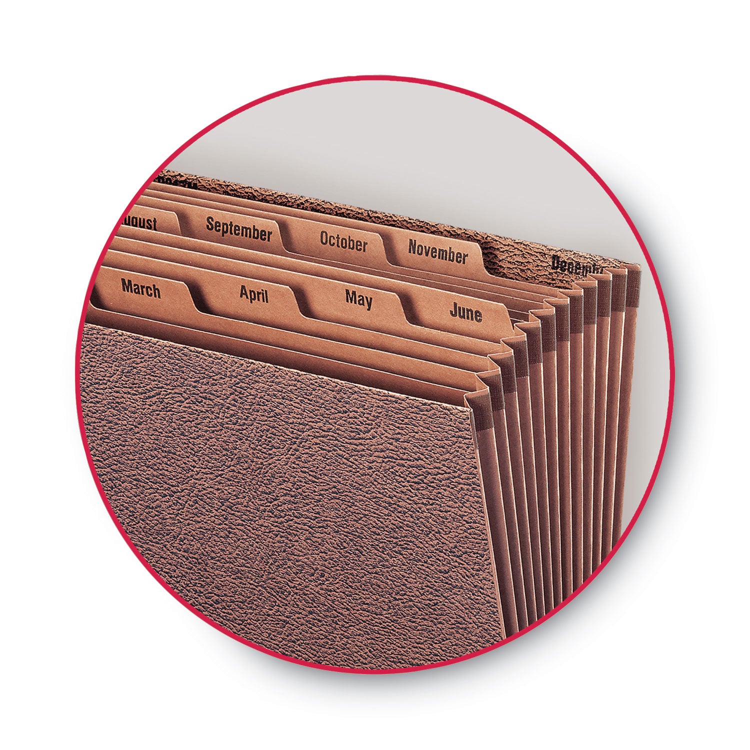 Smead Letter Recycled Expanding File - 8 1/2" x 11" - 7/8" Expansion - 12 Pocket(s) - Redrope - Tear Resistant, Reinforced Gusset - 30% Recycled - 1 Each