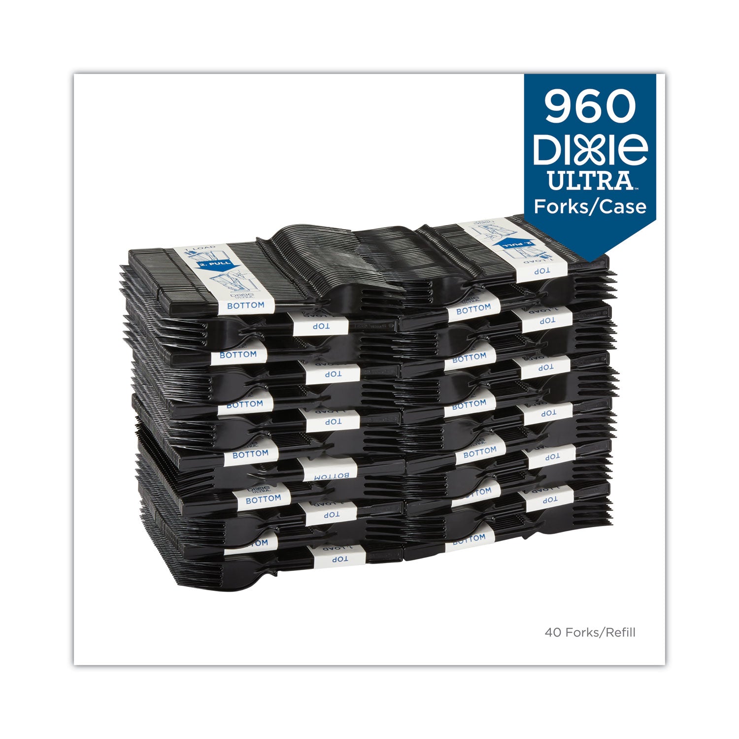 Fork - 40 x Fork - Disposable - Black - 960 / Carton