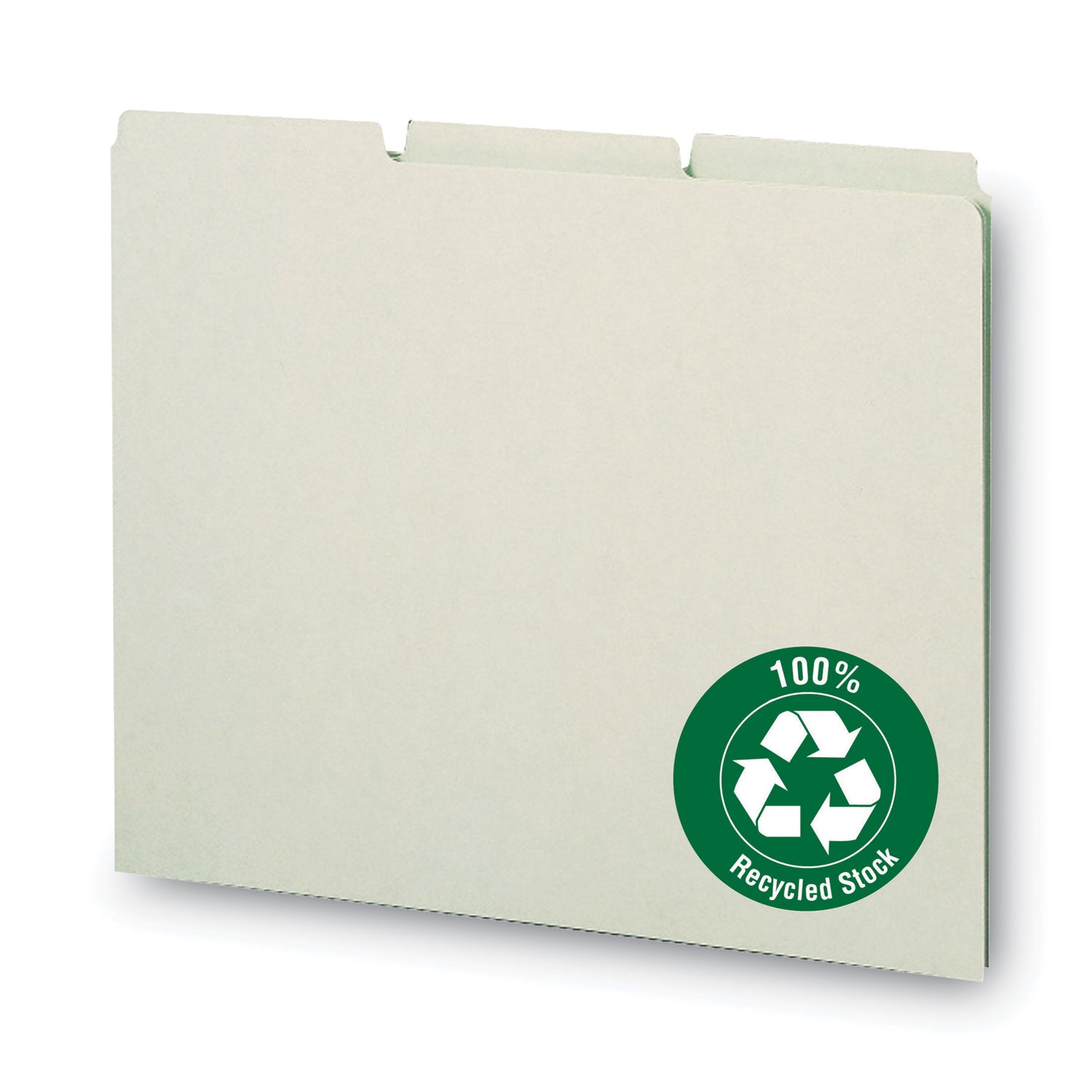 Smead Filing Guides with Blank Tab - Blank Assorted Tab(s) - Letter - Gray Pressboard, Green Tab(s) - 100% Recycled - 100 / Box