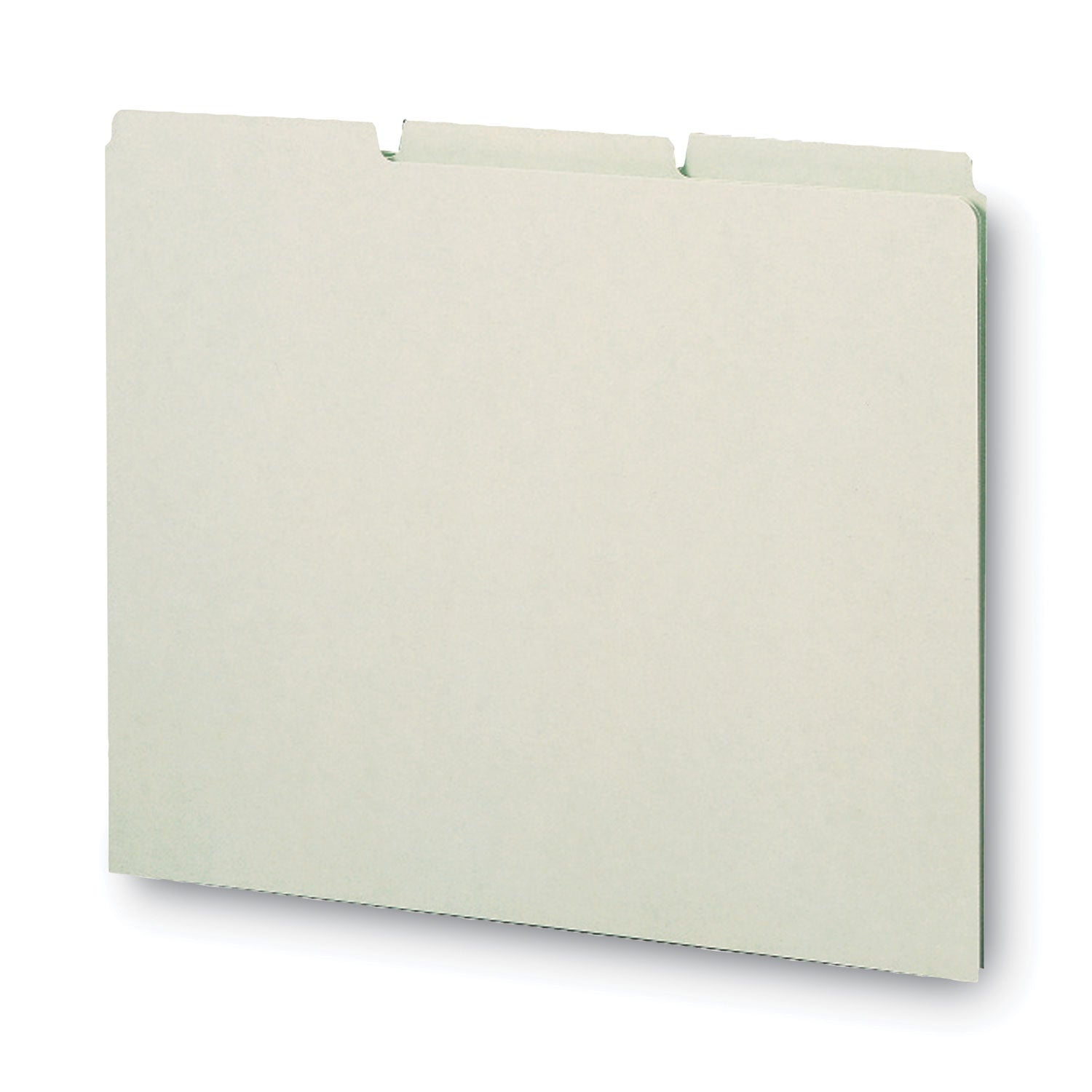 Smead Filing Guides with Blank Tab - Blank Assorted Tab(s) - Letter - Gray Pressboard, Green Tab(s) - 100% Recycled - 100 / Box