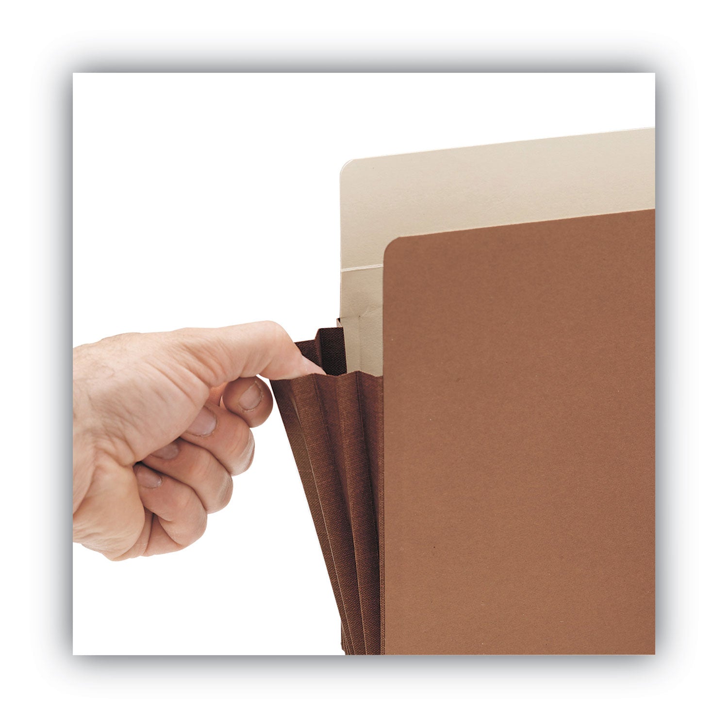 Smead Straight Tab Cut Letter Recycled File Pocket - 8 1/2" x 11" - 3 1/2" Expansion - Top Tab Location - 12.5 pt. - Redrope - Tear Resistant, Rounded Corner, Reinforced Gusset - 30% Recycled - 10 / Box