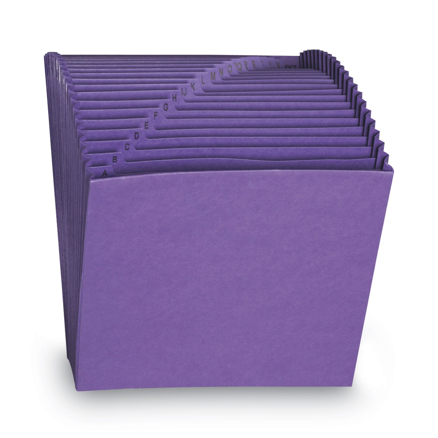 Smead Letter Recycled Expanding File - 8 1/2" x 11" - 7/8" Expansion - 21 Pocket(s) - 2 Plys - Purple - Reinforced Gusset - 10% Recycled - 1 Each