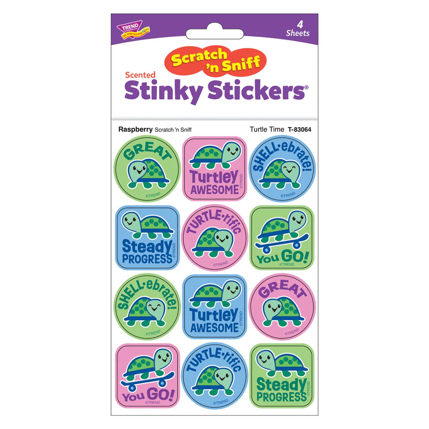 Turtle Time, Raspberry Scent Scratch 'n Sniff Stinky Stickers®, Pack of 48