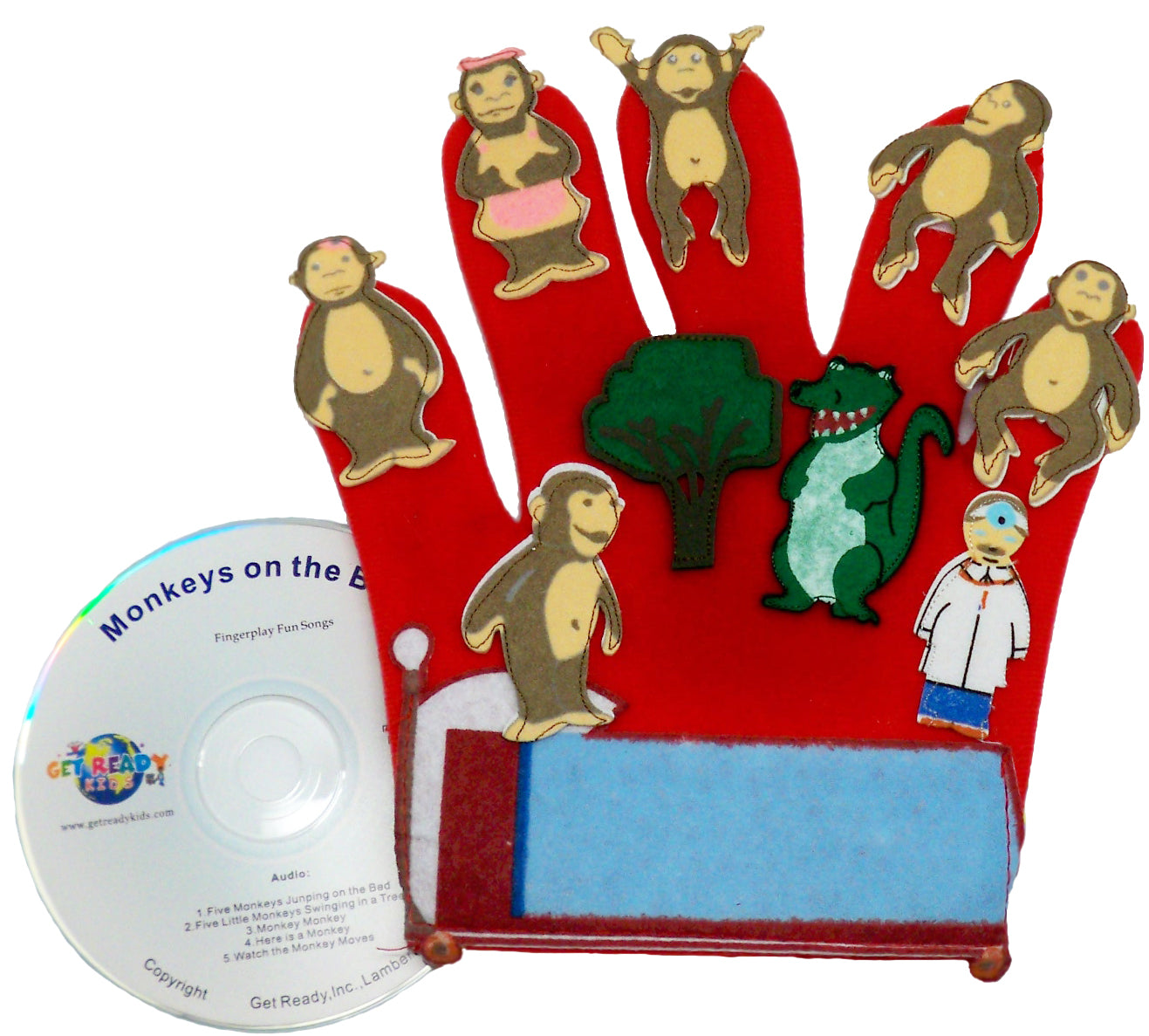 Monkeys Jumping on the Bed Glove Puppet Set with CD