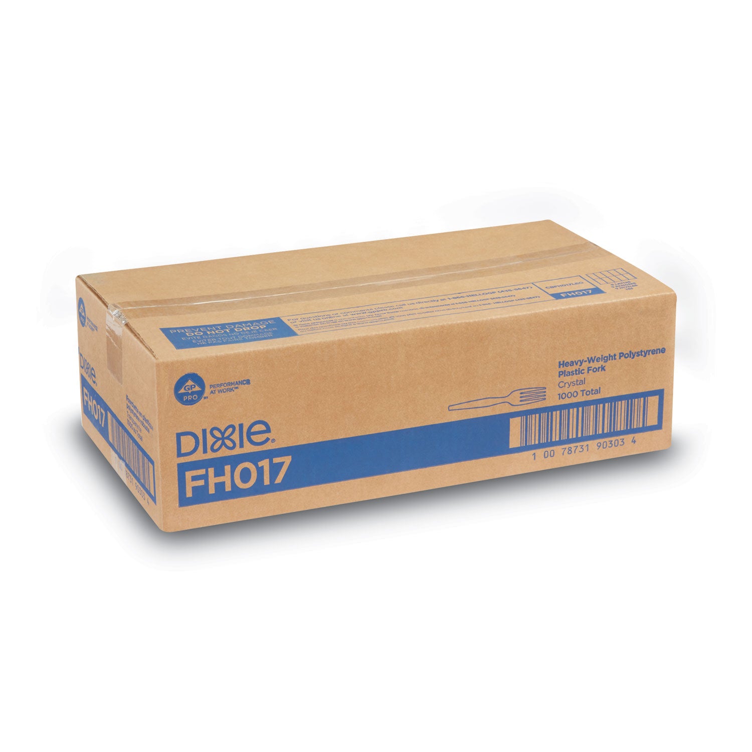 Dixie Heavyweight Plastic Cutlery - Fork - 1 x Fork - Breakroom - Disposable - Clear - 1000 / Carton