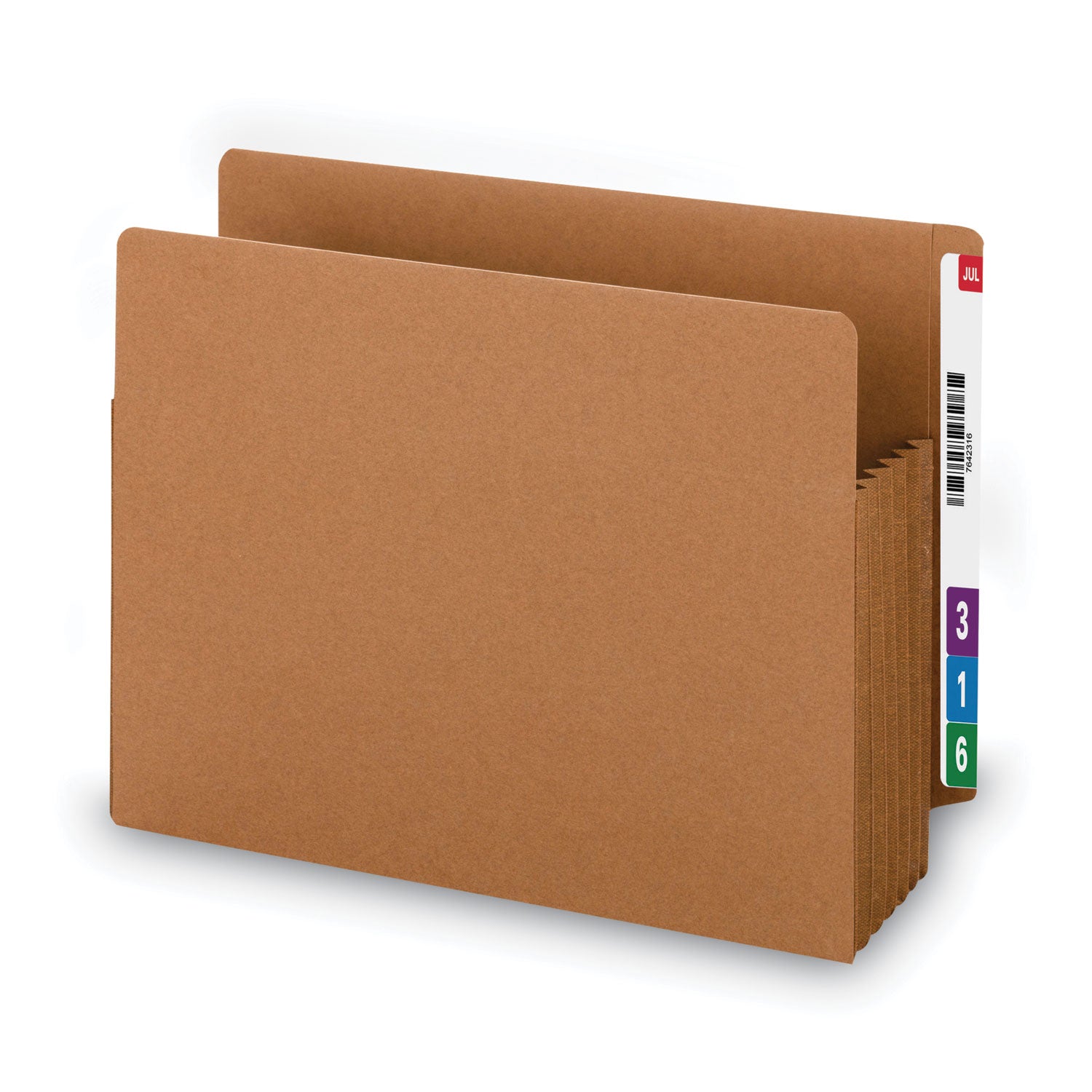 Smead TUFF Straight Tab Cut Letter Recycled File Pocket - 8 1/2" x 11" - 5 1/4" Expansion - 16.5 pt. - 2 Plys - Redrope - Rip Resistant, Tear Resistant, Reinforced Tab, Heavyweight Cover - 30% Recycled - 10 / Box