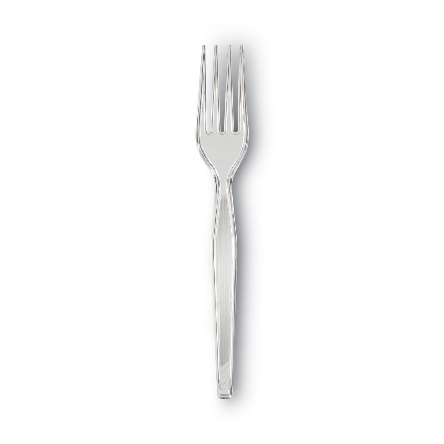 Dixie Heavyweight Plastic Cutlery - Fork - 1 x Fork - Breakroom - Disposable - Clear - 1000 / Carton