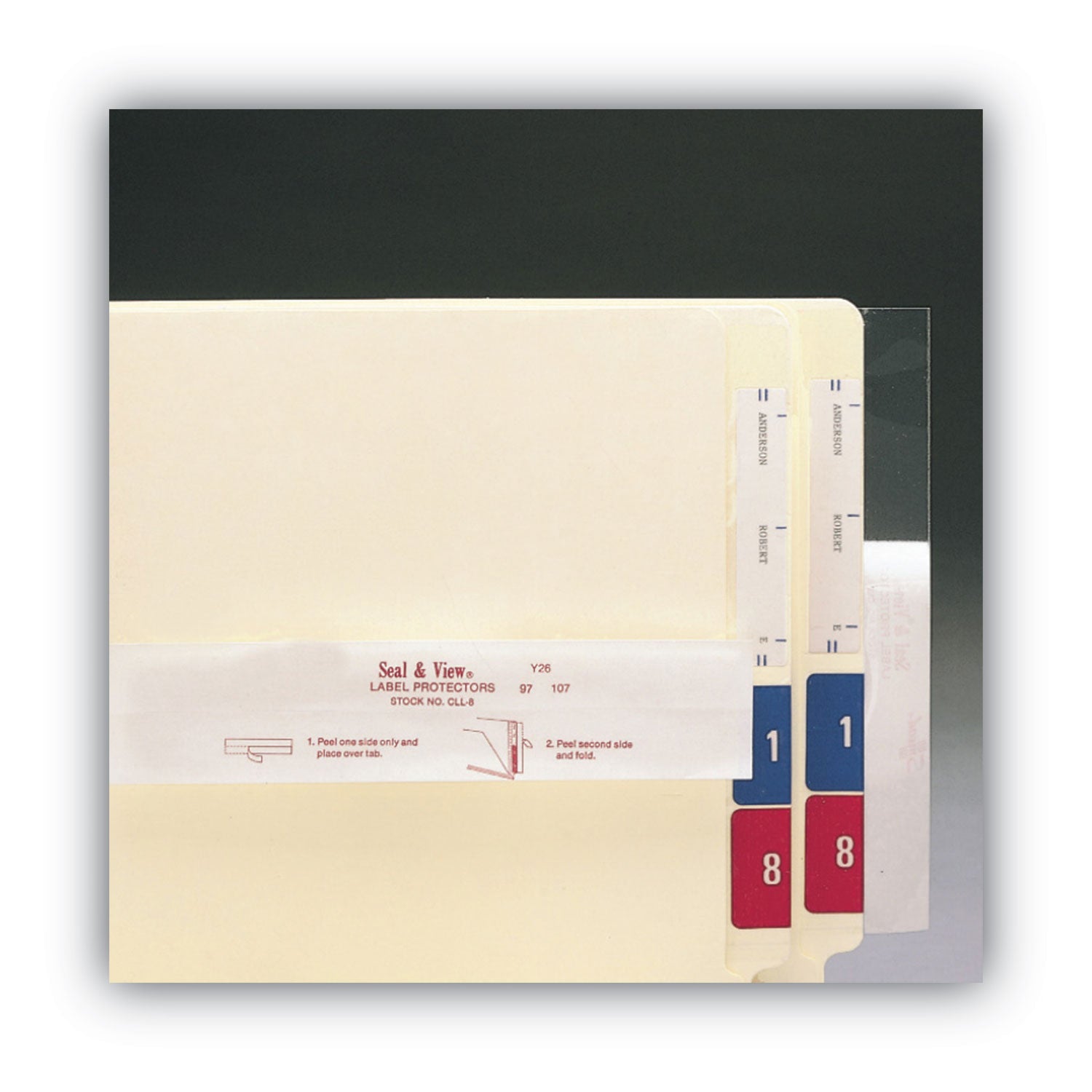 Smead Seal and View Label Protectors - 1.68" Length x 8" Width - Clear - 100/Pack
