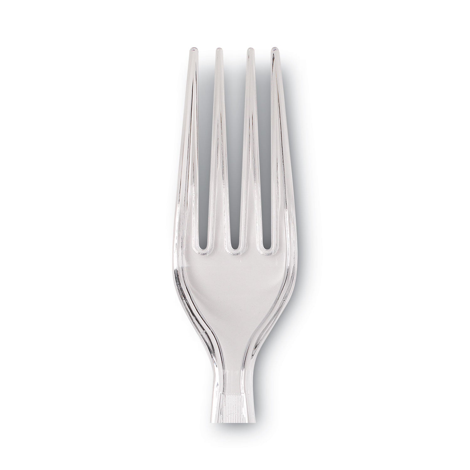 Dixie Heavyweight Plastic Cutlery - Fork - 1 x Fork - Breakroom - Disposable - Clear - 1000 / Carton
