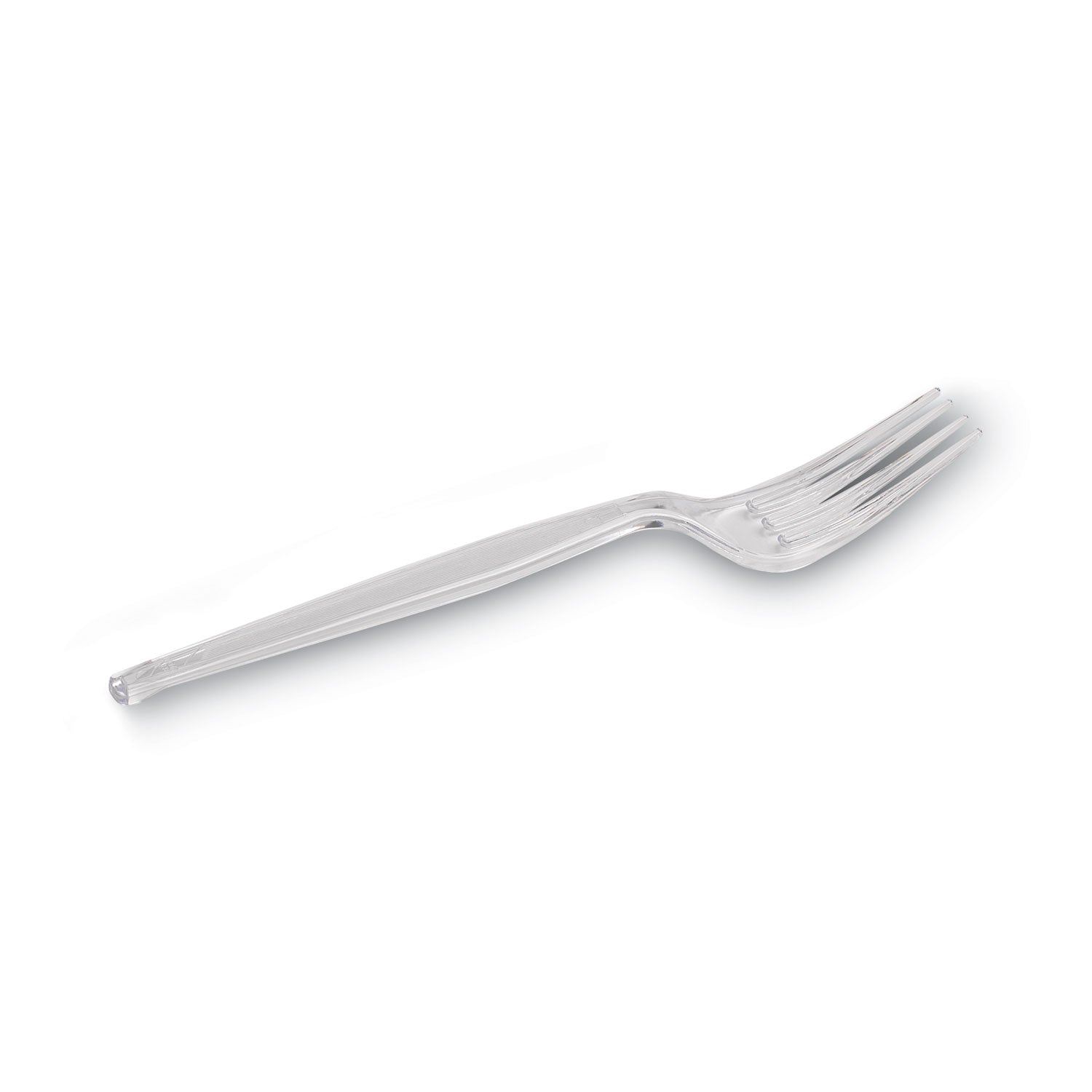 Dixie Heavyweight Plastic Cutlery - Fork - 1 x Fork - Breakroom - Disposable - Clear - 1000 / Carton