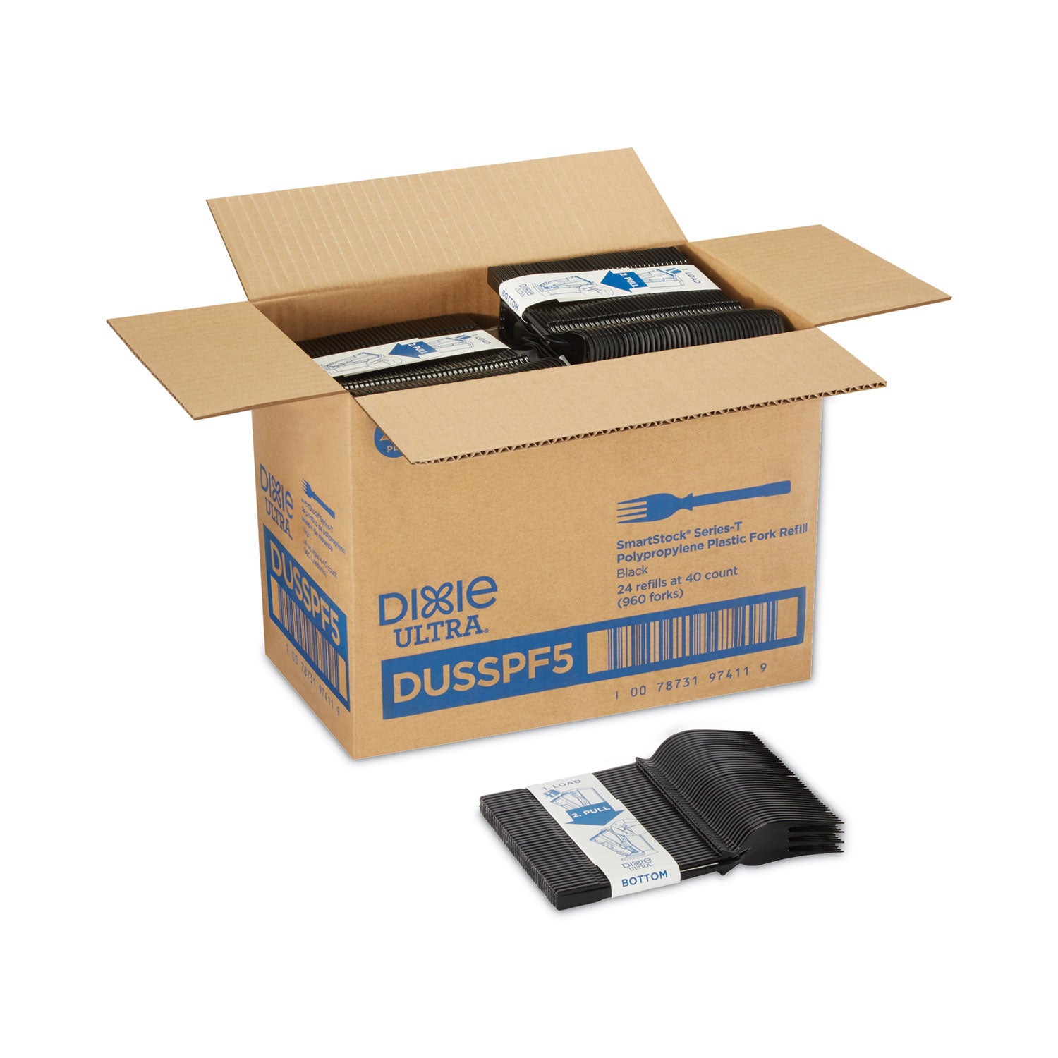 Fork - 40 x Fork - Disposable - Black - 24 / Box