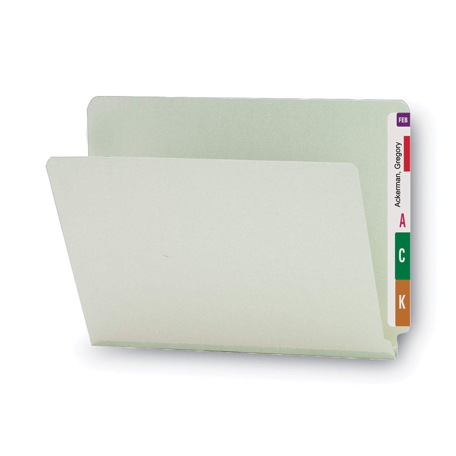 8 1/2" x 11" - 1" Expansion - 25 pt. - Pressboard - Gray, Green - Heavy Duty - 100% Recycled - 1 / Pack
