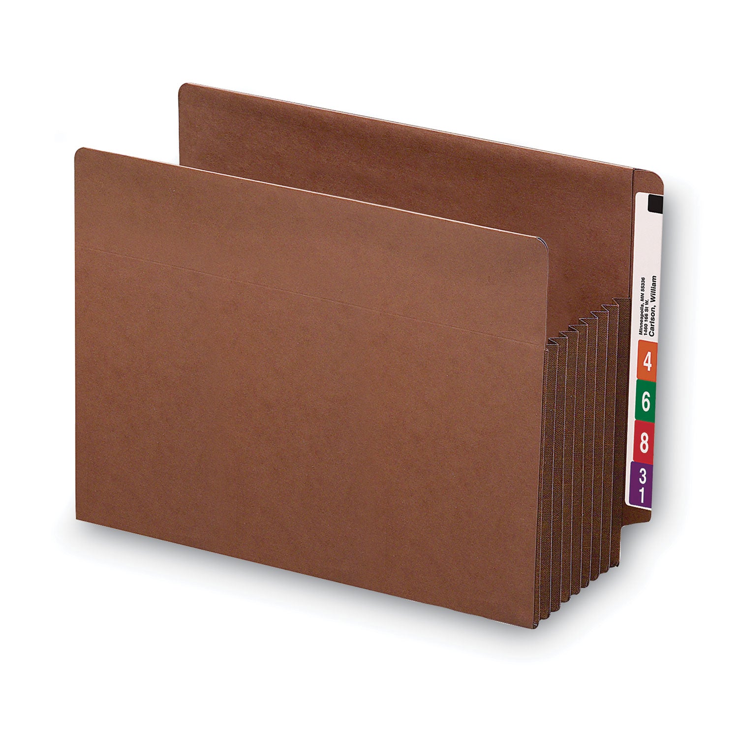 Smead TUFF Straight Tab Cut Letter Recycled File Pocket - 8 1/2" x 11" - 7" Expansion - 16.5 pt. - 2 Plys - Redrope - Rip Resistant, Tear Resistant, Reinforced Tab, Heavyweight Cover - 30% Recycled - 5 / Box