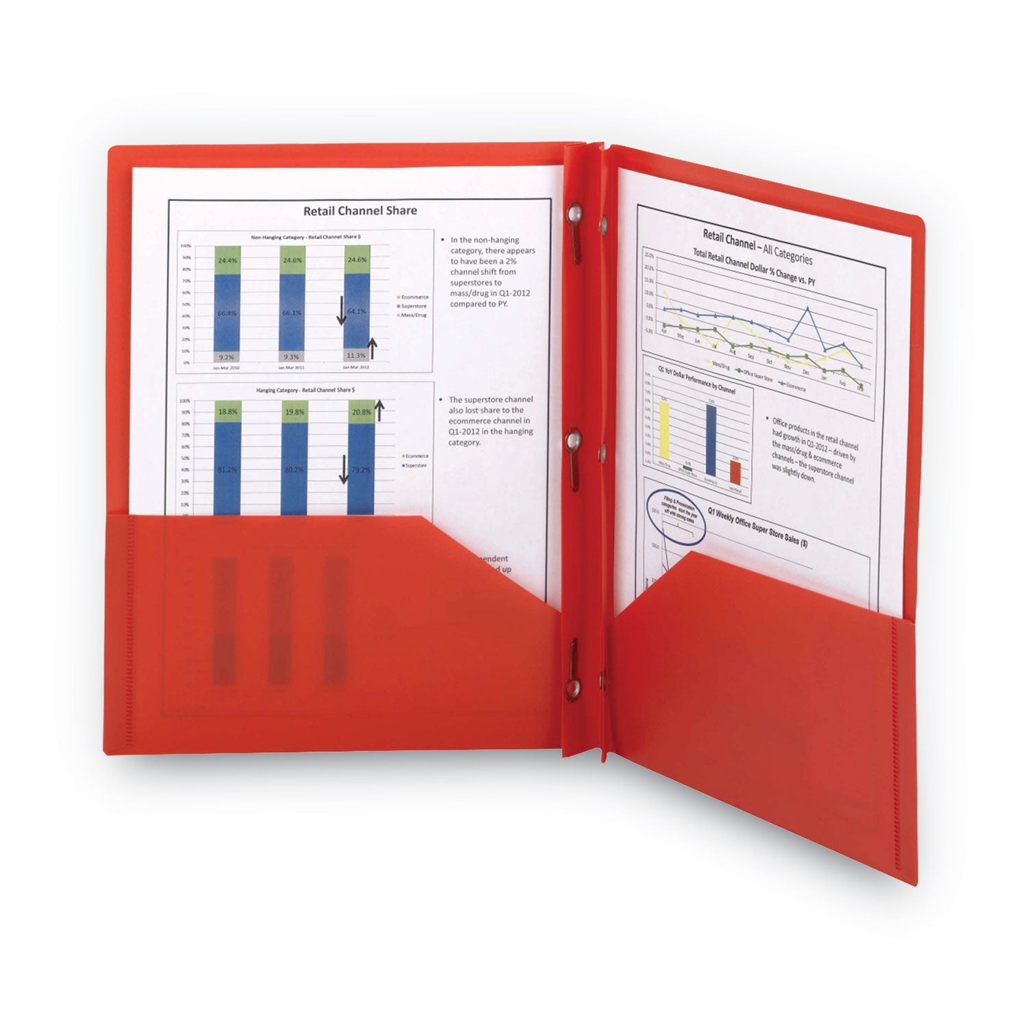 Smead Letter Pocket Folder - 8 1/2" x 11" - 80 Sheets Capacity - Double Tang Fastener(s) - 2 Pocket(s) - Polypropylene - Red - 25/Box - 25 / Box