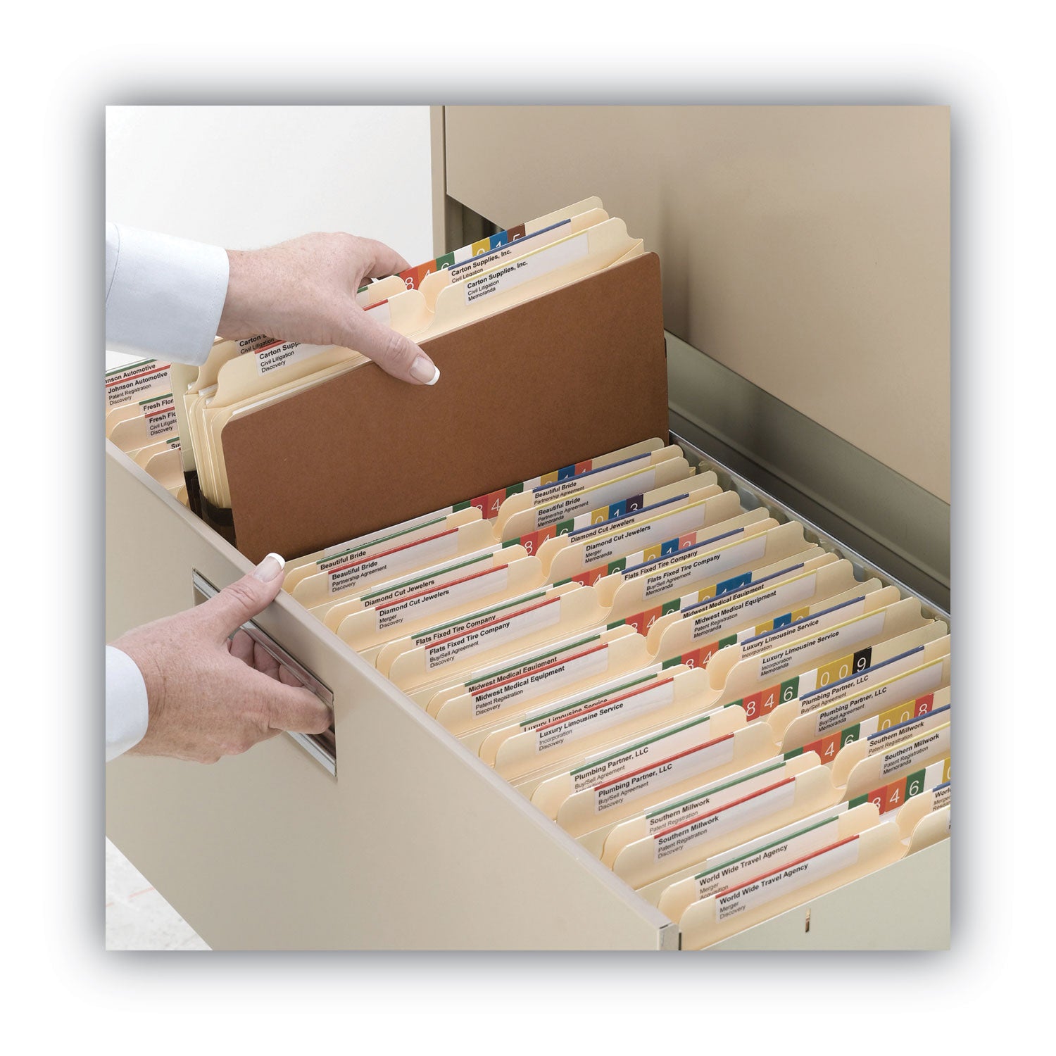 Smead Straight Tab Cut Letter Recycled File Pocket - 8 1/2" x 11" - 3 1/2" Expansion - Top Tab Location - 12.5 pt. - Redrope - Tear Resistant, Rounded Corner, Reinforced Gusset - 30% Recycled - 10 / Box