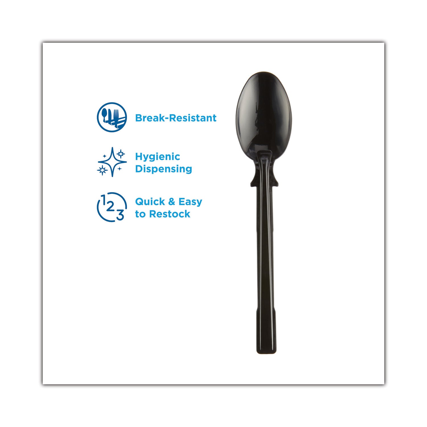 Teaspoon - 40 x Teaspoon - Disposable - Black - 24 / Box