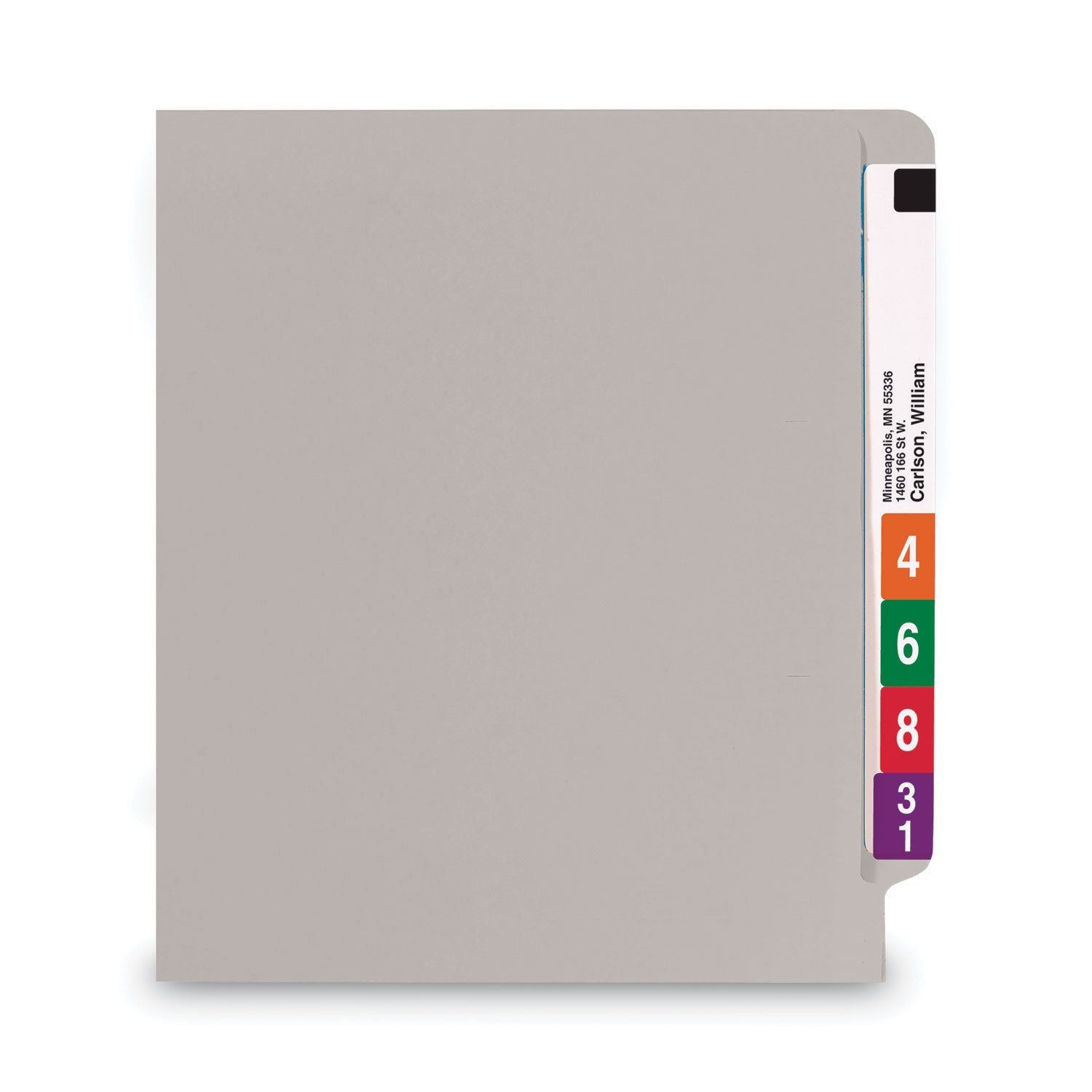 Smead Shelf-Master Straight Tab Cut Letter Recycled End Tab File Folder - 8 1/2" x 11" - 3/4" Expansion - 11 pt. - 2 Plys - Gray - Heavy Duty, Reinforced Tab - 10% Recycled - 100 / Box