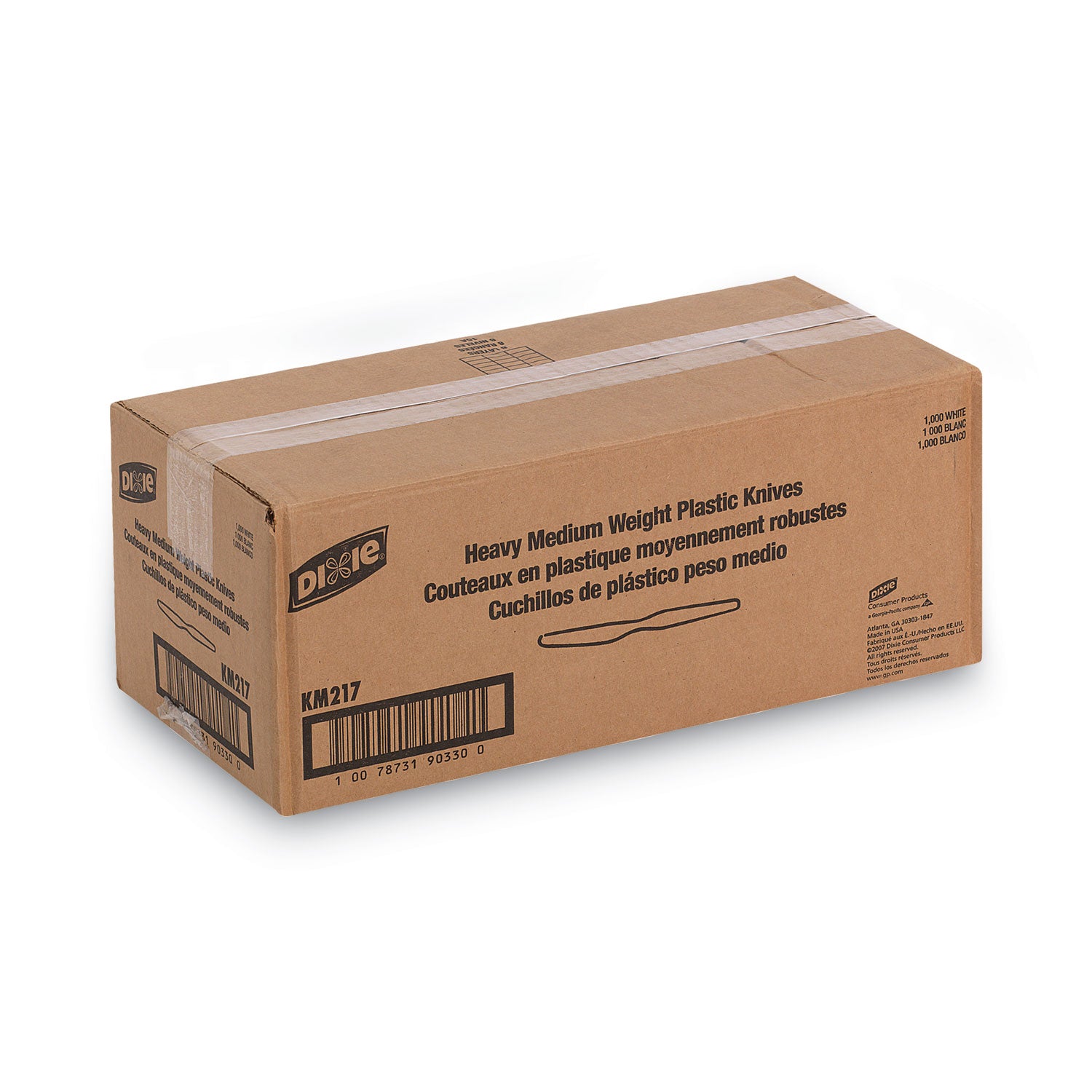 Dixie Medium-weight Disposable Knives by GP Pro - Utility Knife - 1 x Utility Knife - White - 1 Carton