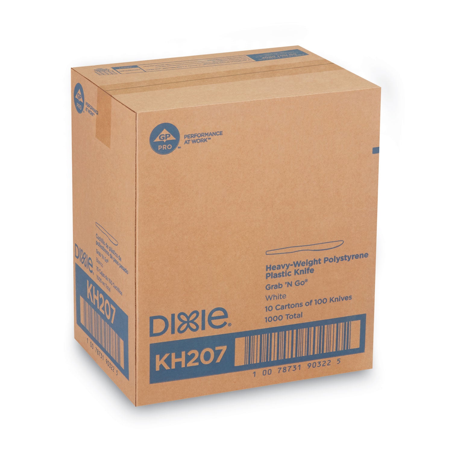Dixie Heavyweight Disposable Knives Grab-N-Go by GP Pro - Knife - 100 x Knife - White - 100 / Box