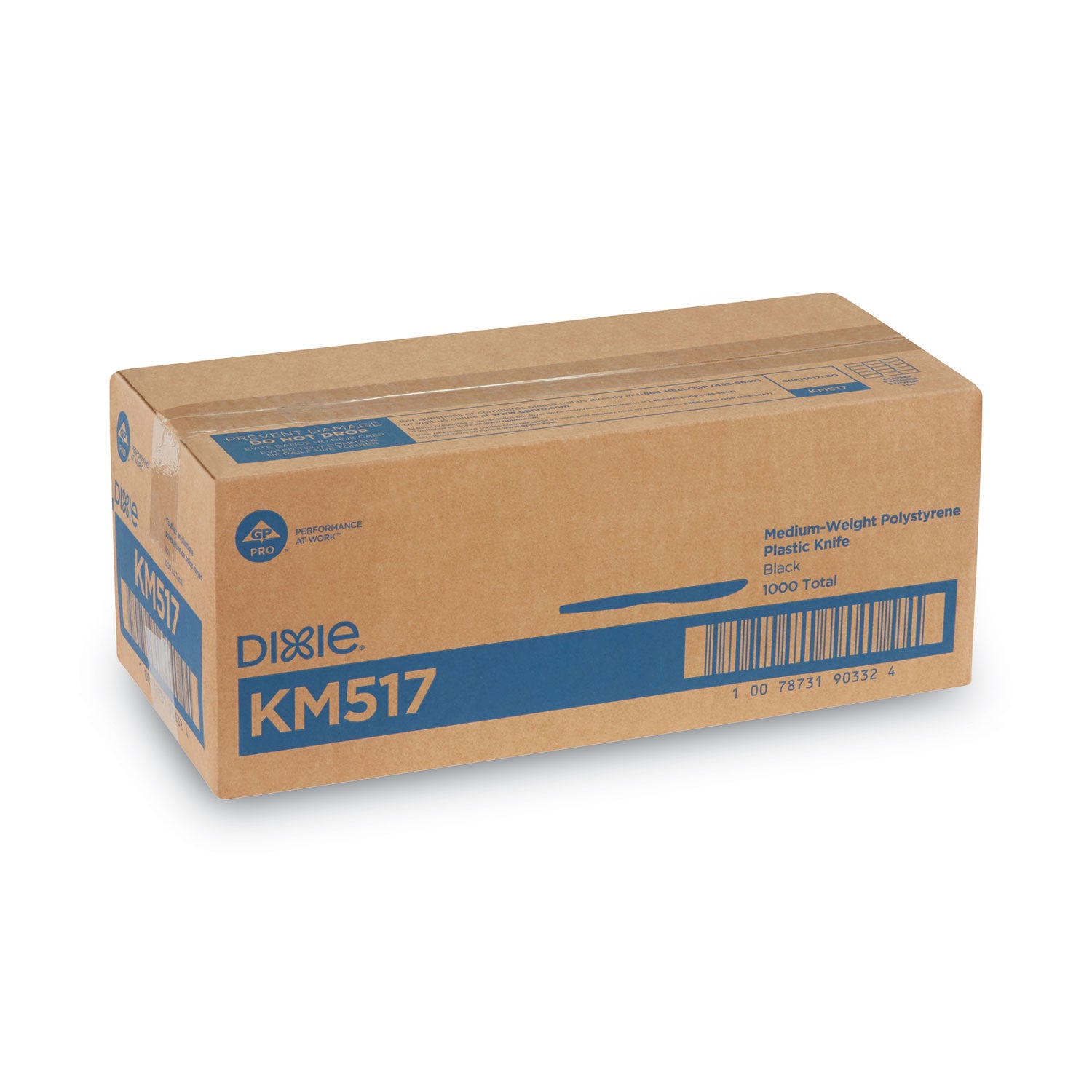 Dixie Medium-weight Disposable Knives by GP Pro - Black - 1 Carton