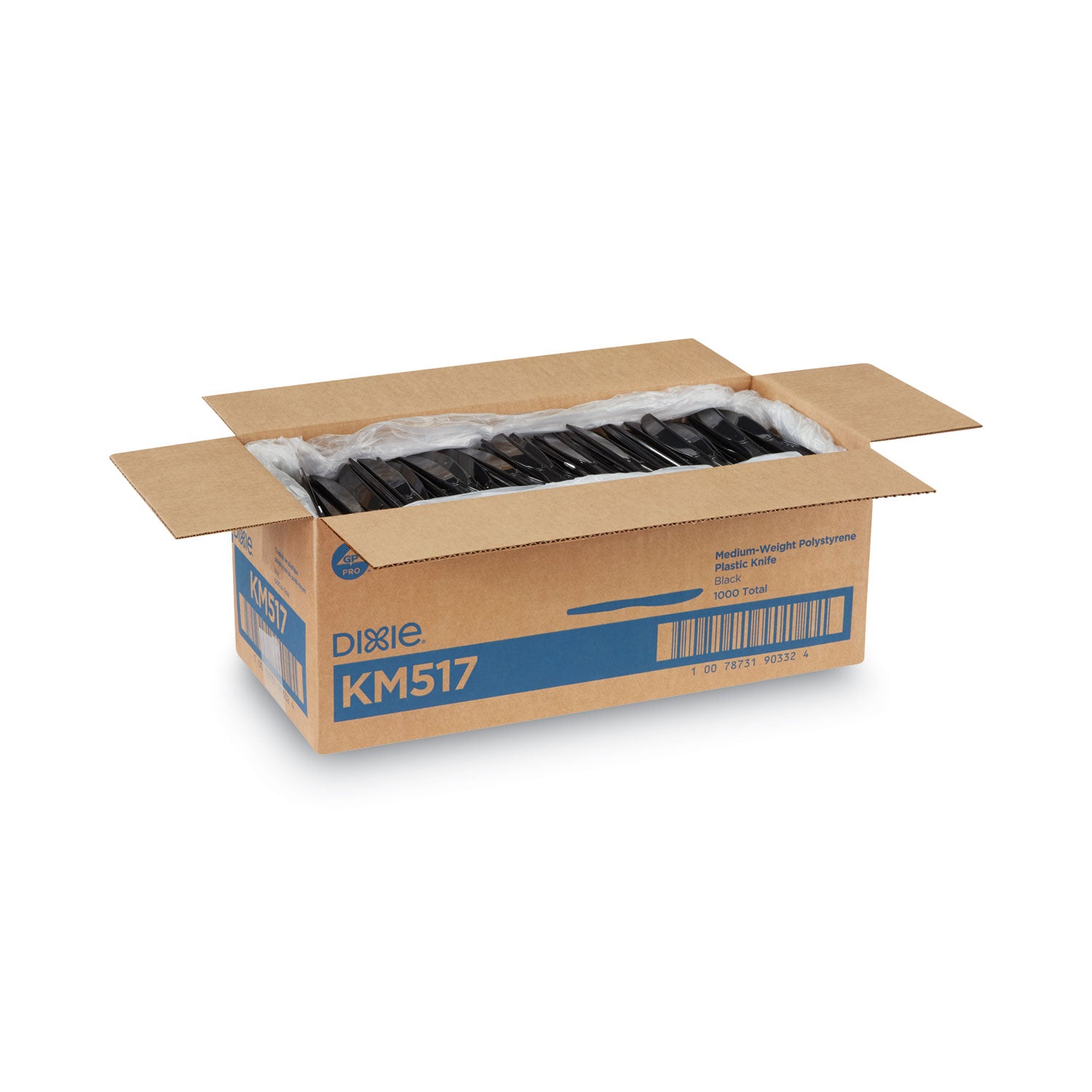 Dixie Medium-weight Disposable Knives by GP Pro - Black - 1 Carton
