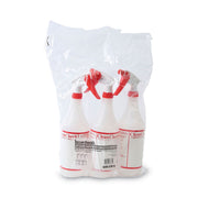 General Purpose Plastic Bottle with Trigger Spray, 32 oz, Clear/Red, 3/Pack