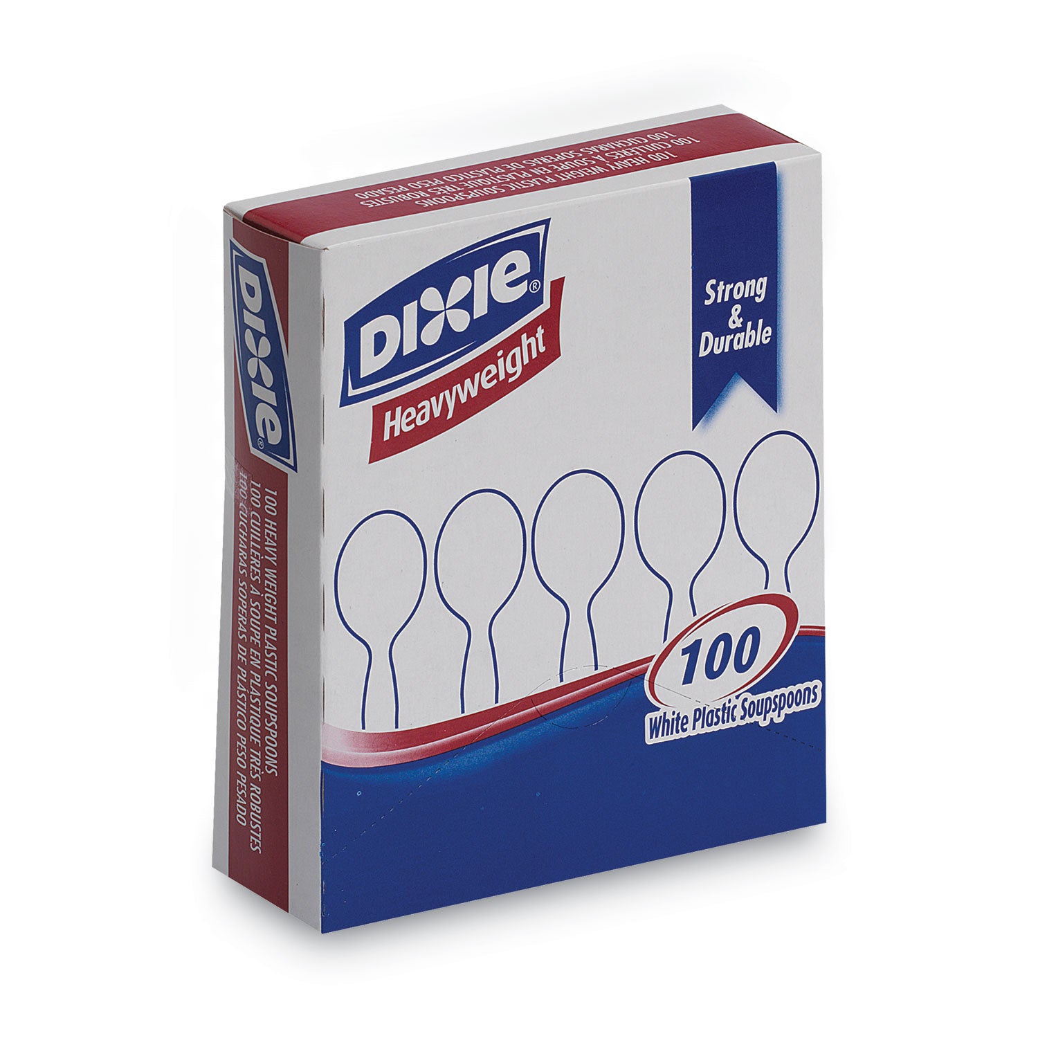 Dixie Heavyweight Dispoable Soup Spoons Grab-N-Go by GP Pro - Soup Spoon - 1 x Soup Spoon - White - 100 / Box