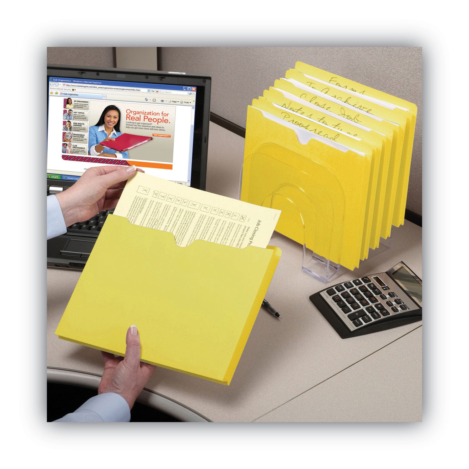 Smead Colored Straight Tab Cut Letter Recycled File Jacket - 8 1/2" x 11" - 2" Expansion - 11 pt. - 2 Plys - Yellow - Slip Resistant, Reinforced Tab - 10% Recycled - 50 / Box