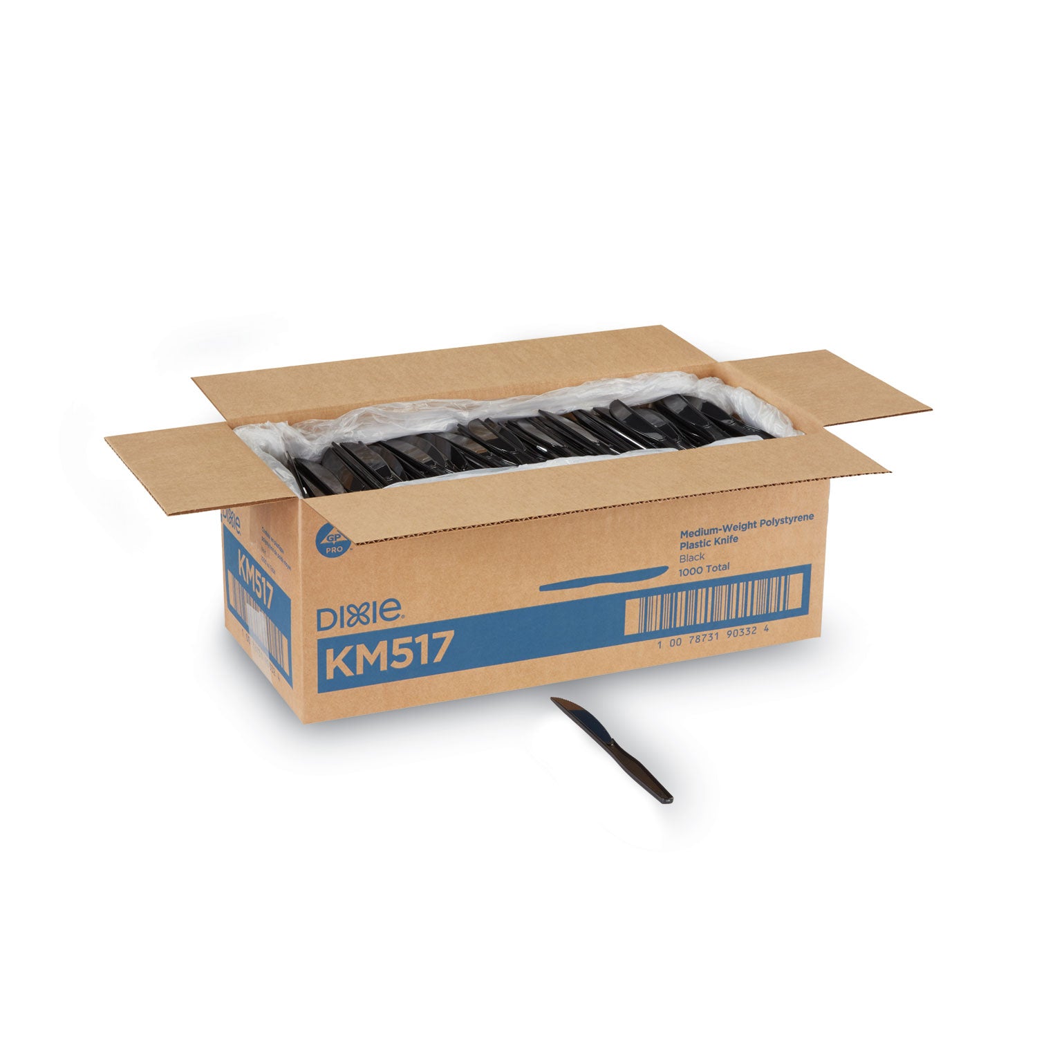 Dixie Medium-weight Disposable Knives by GP Pro - Black - 1 Carton