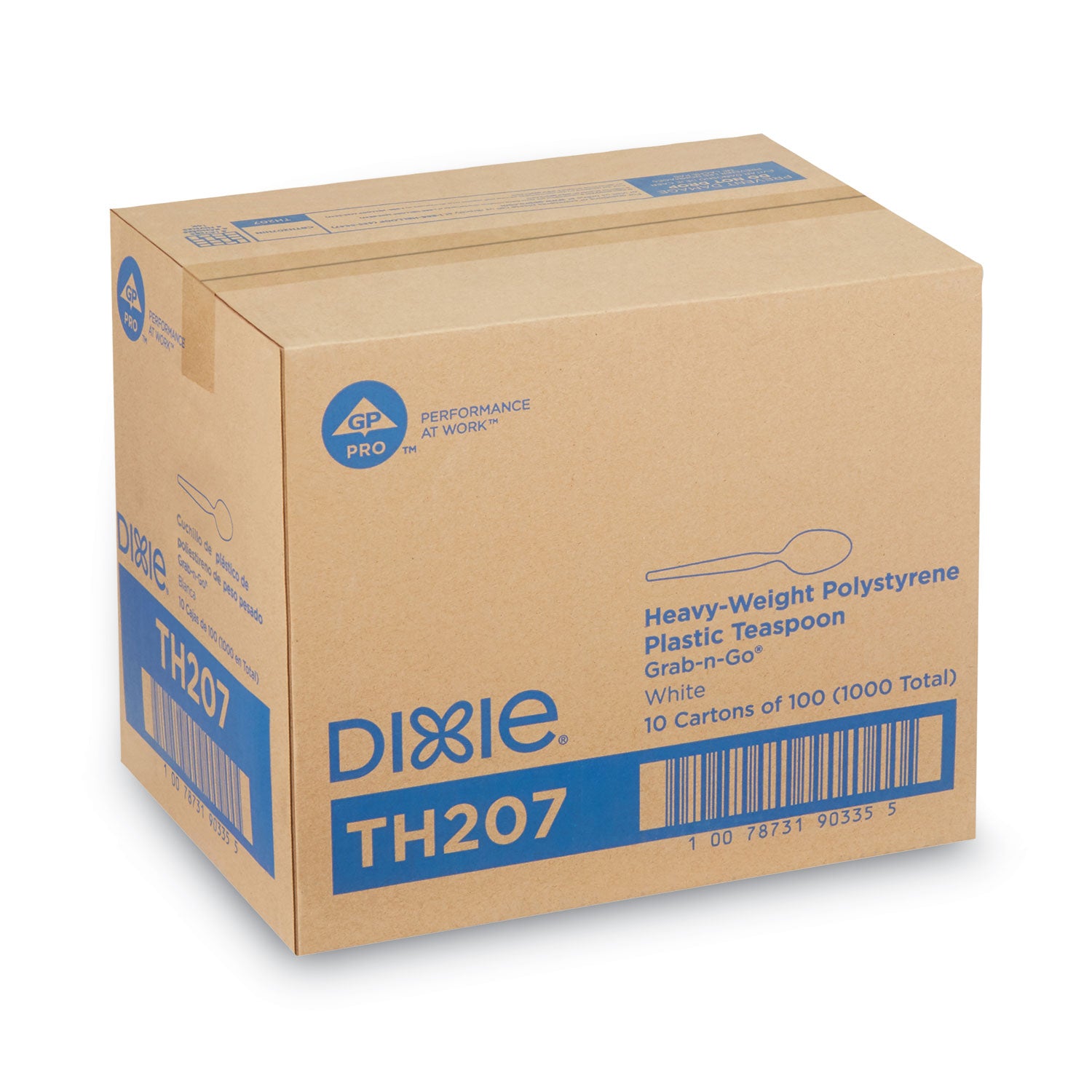 Dixie Heavyweight Disposable Teaspoons Grab-N-Go by GP Pro - Teaspoon - 100 x Teaspoon - White - 100 / Box