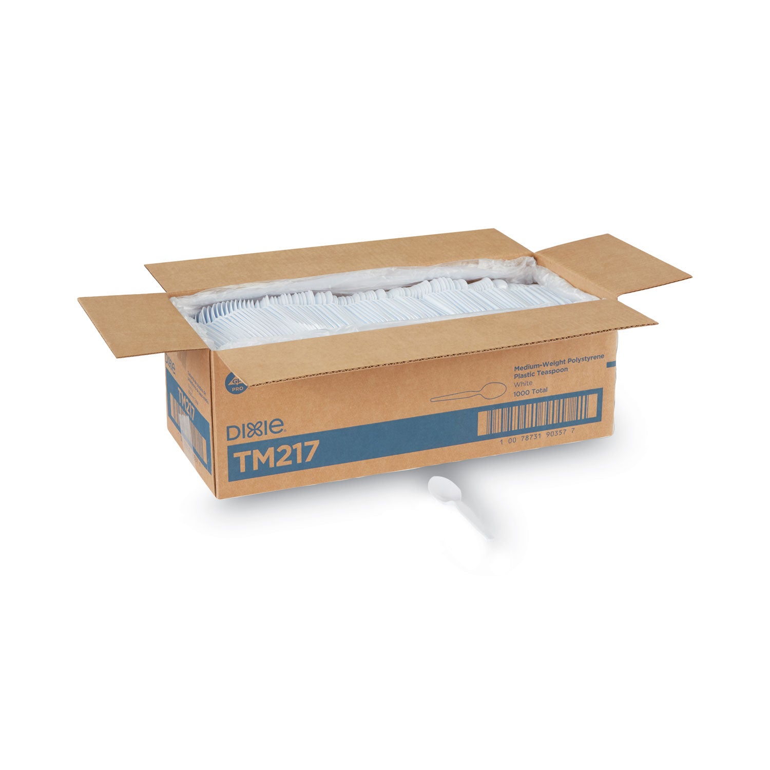 Dixie Medium-weight Disposable Teaspoons by GP Pro - Teaspoon - 1 x Teaspoon - White - 1 Carton