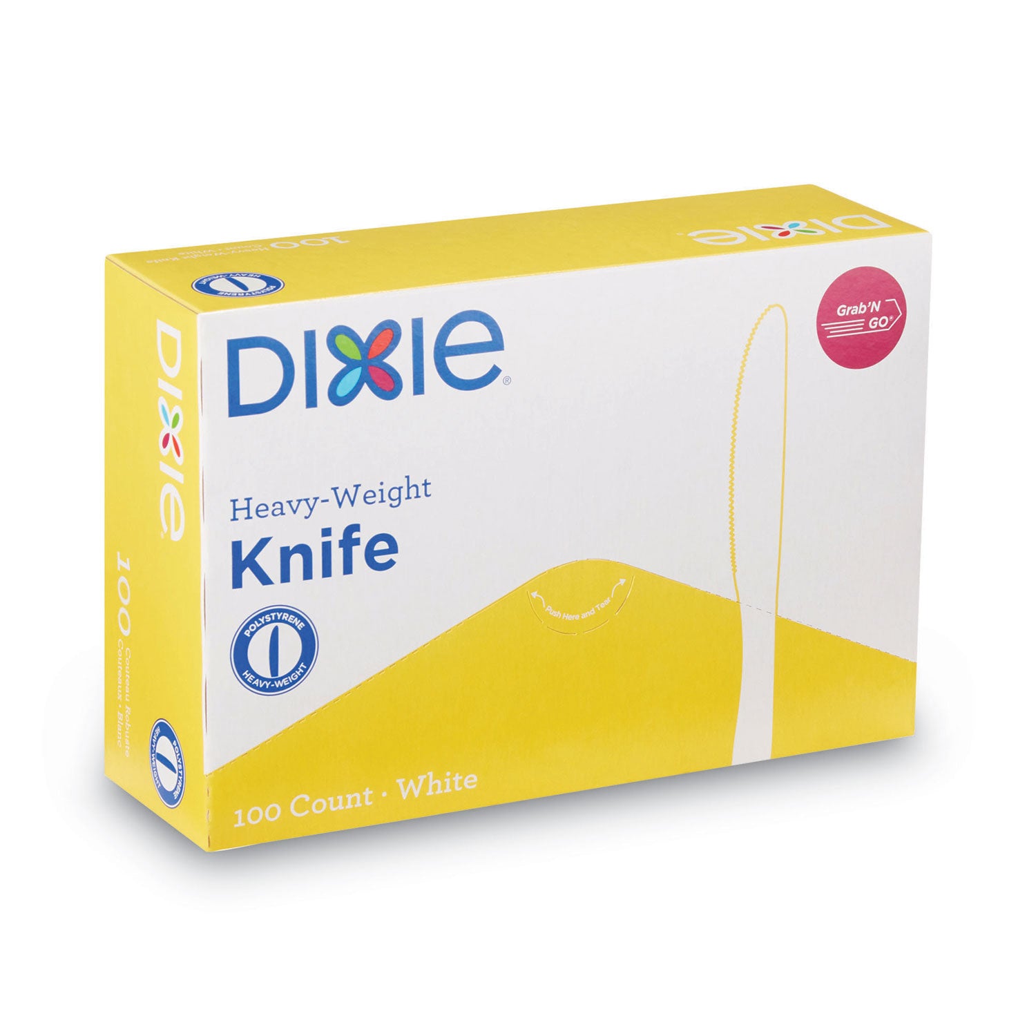 Dixie Heavyweight Disposable Knives Grab-N-Go by GP Pro - Knife - 100 x Knife - White - 100 / Box