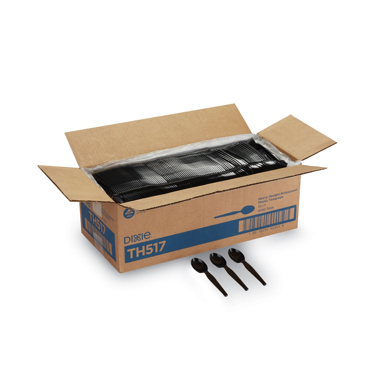 Dixie Heavyweight Disposable Teaspoons by GP Pro - Teaspoon - 1 x Teaspoon - Black - 1 Carton