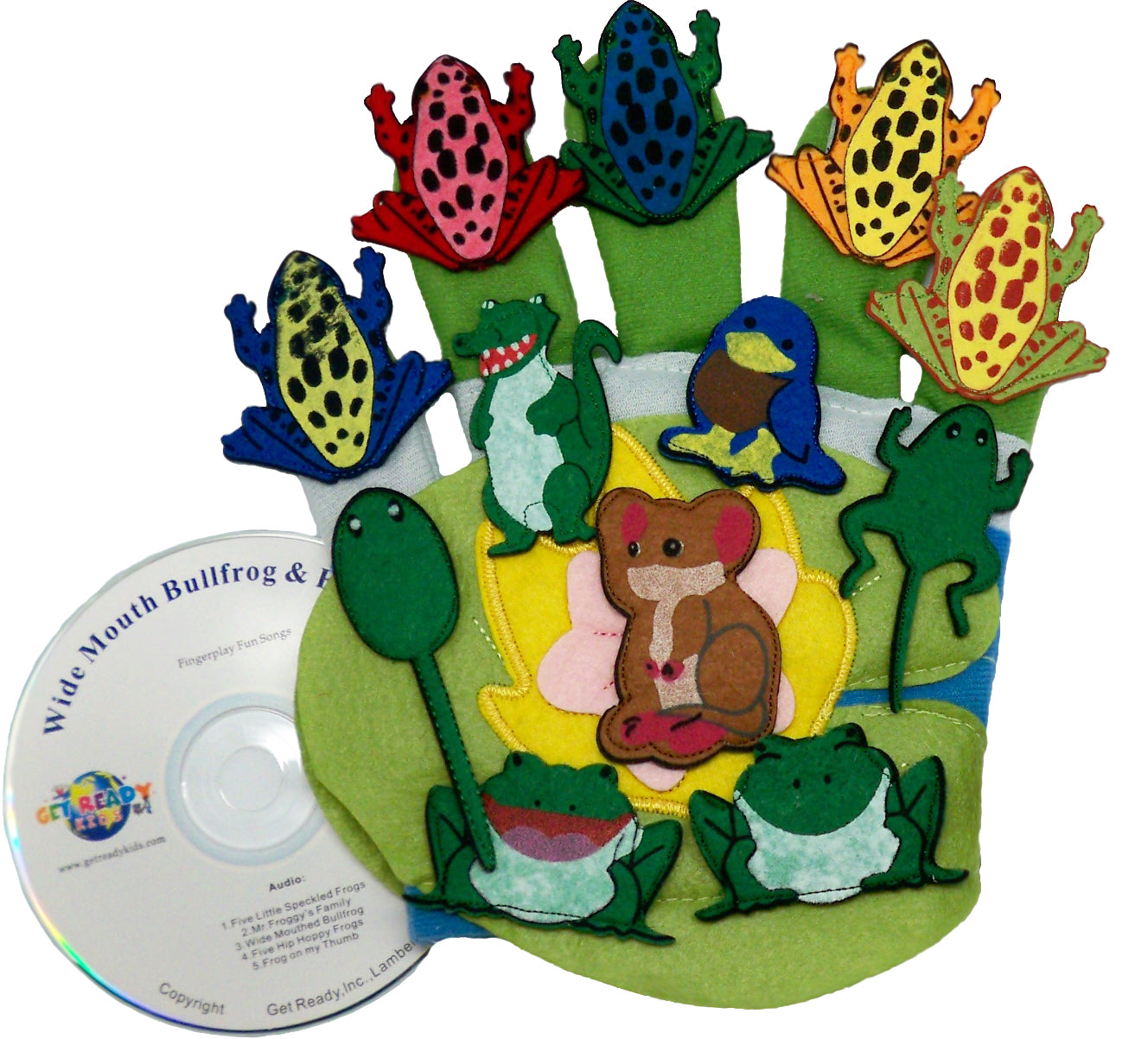 Wide Mouth Bullfrog and Friends Glove Puppet Set with CD