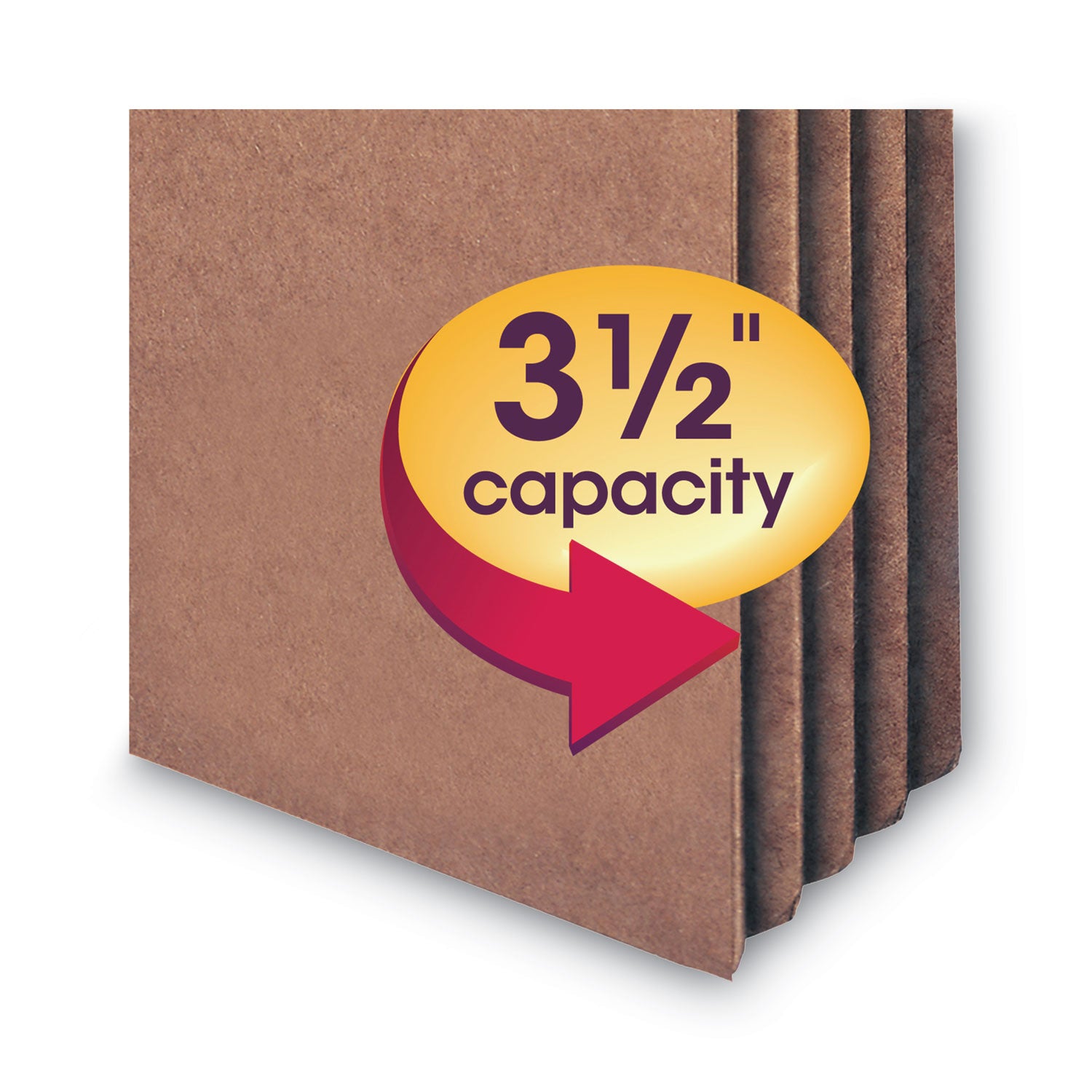 Smead Straight Tab Cut Letter Recycled File Pocket - 8 1/2" x 11" - 3 1/2" Expansion - Top Tab Location - 12.5 pt. - Redrope - Tear Proof, Tear Resistant, Rounded Corner, Reinforced Gusset - 30% Recycled - 25 / Box