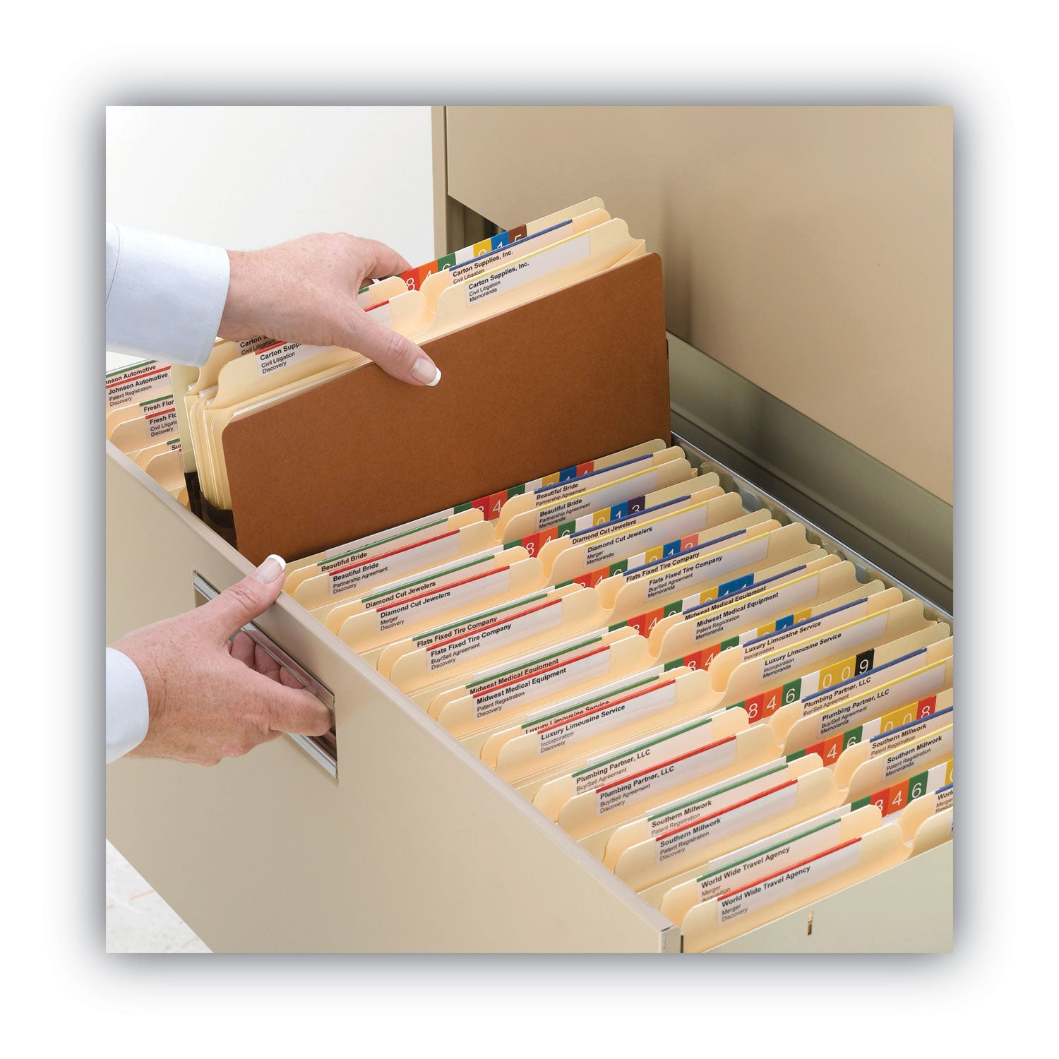 Smead Straight Tab Cut Letter Recycled File Pocket - 8 1/2" x 11" - 3 1/2" Expansion - Redrope - Tear Proof Gusset - 100% Recycled - 25 / Box