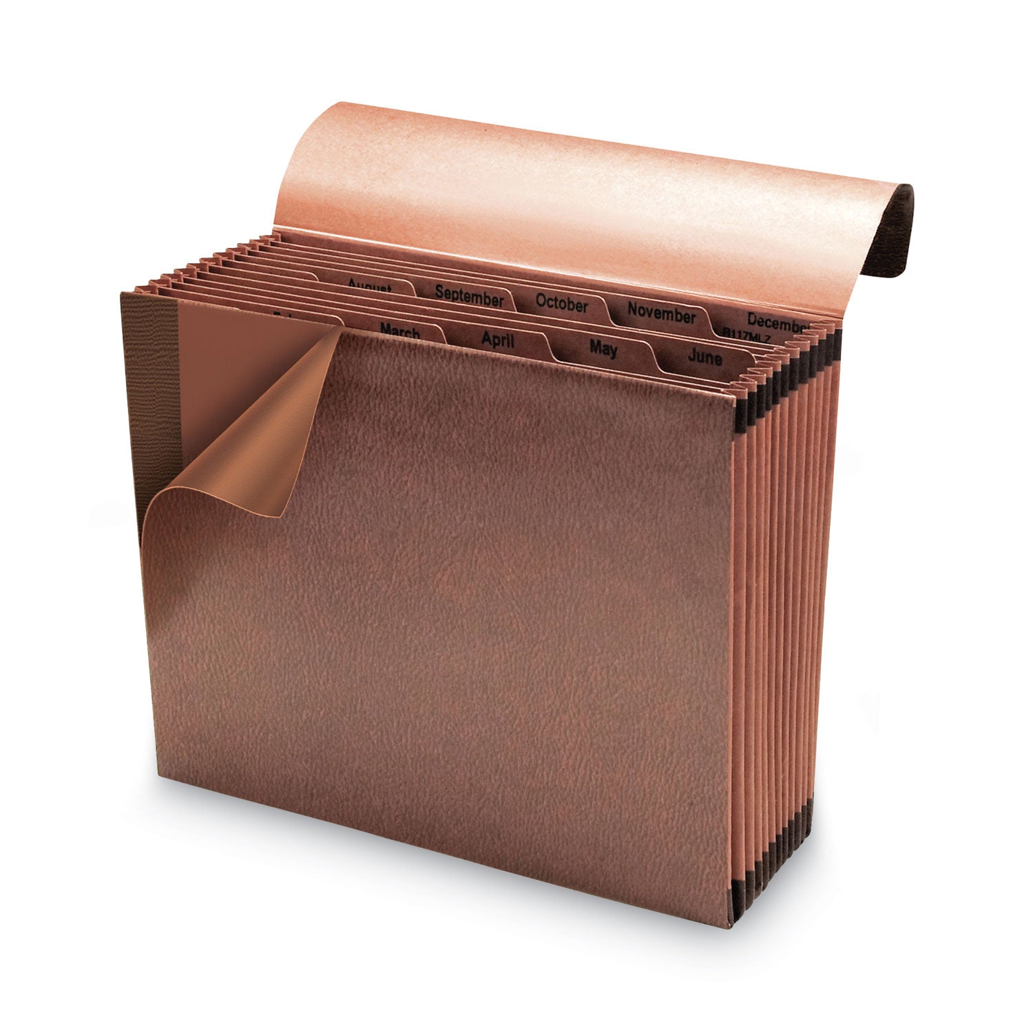 Smead Letter Recycled Expanding File - 8 1/2" x 11" - 7/8" Expansion - 12 Pocket(s) - Redrope - Reinforced - 30% Recycled - 1 Each