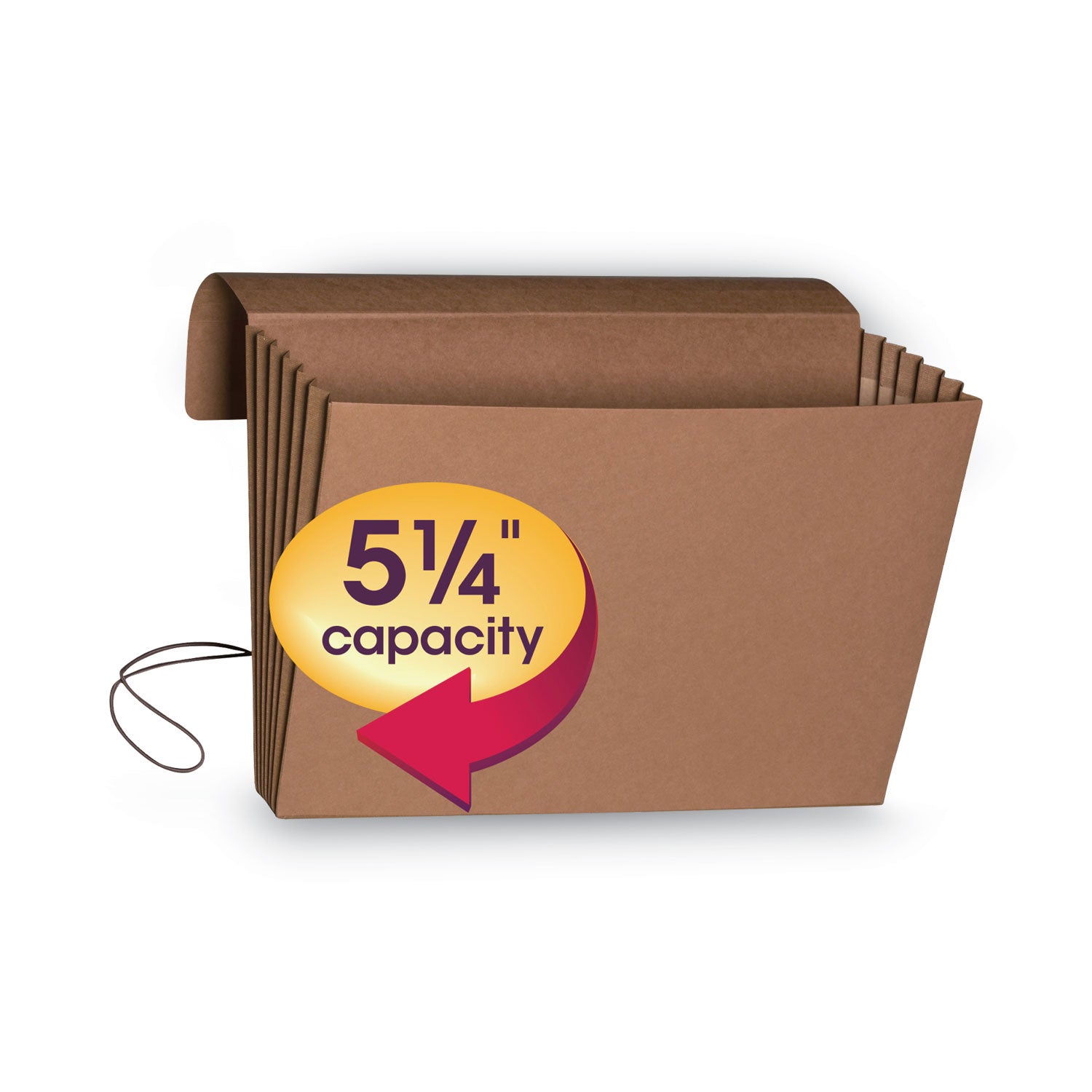 Smead Legal Recycled File Wallet - 8 1/2" x 14" - 5 1/4" Expansion - Redrope - Elastic Closure Flap - 30% Recycled - 10 / Box