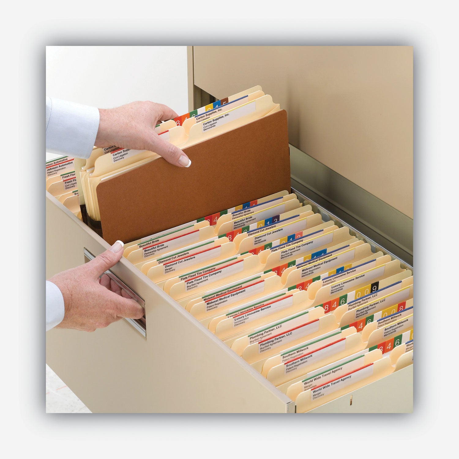 Smead Straight Tab Cut Letter Recycled File Pocket - 8 1/2" x 11" - 3 1/2" Expansion - Top Tab Location - 12.5 pt. - Redrope - Tear Proof, Tear Resistant, Rounded Corner, Reinforced Gusset - 30% Recycled - 25 / Box
