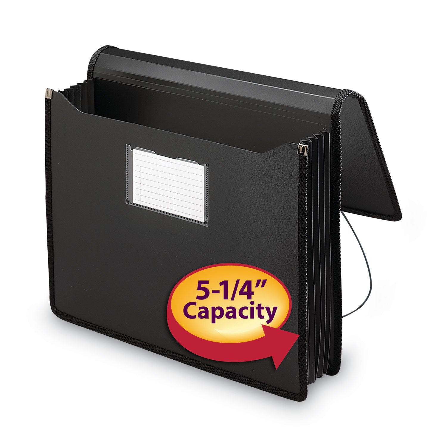Smead Letter File Wallet - 8 1/2" x 11" - 5 1/4" Expansion - Front Pocket(s) - Poly - Black - 1 Each