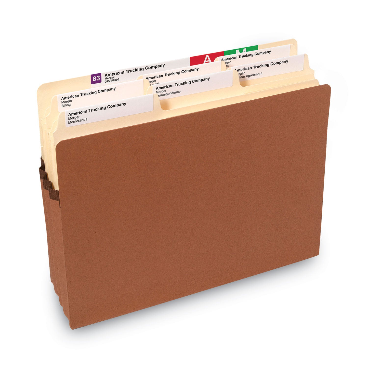Smead Straight Tab Cut Letter Recycled File Pocket - 8 1/2" x 11" - 3 1/2" Expansion - Redrope - Tear Proof Gusset - 100% Recycled - 25 / Box
