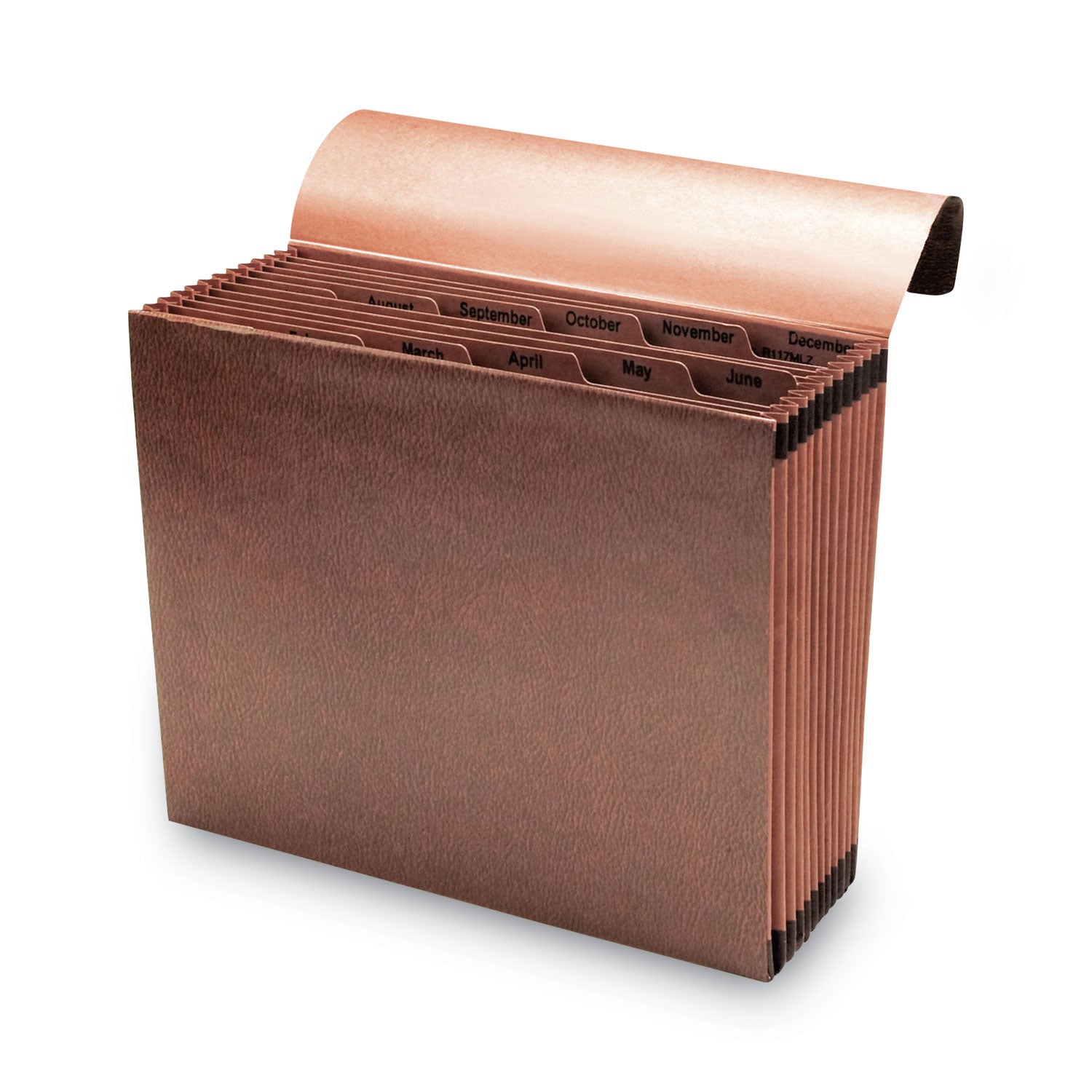 Smead Letter Recycled Expanding File - 8 1/2" x 11" - 7/8" Expansion - 12 Pocket(s) - Redrope - Reinforced - 30% Recycled - 1 Each