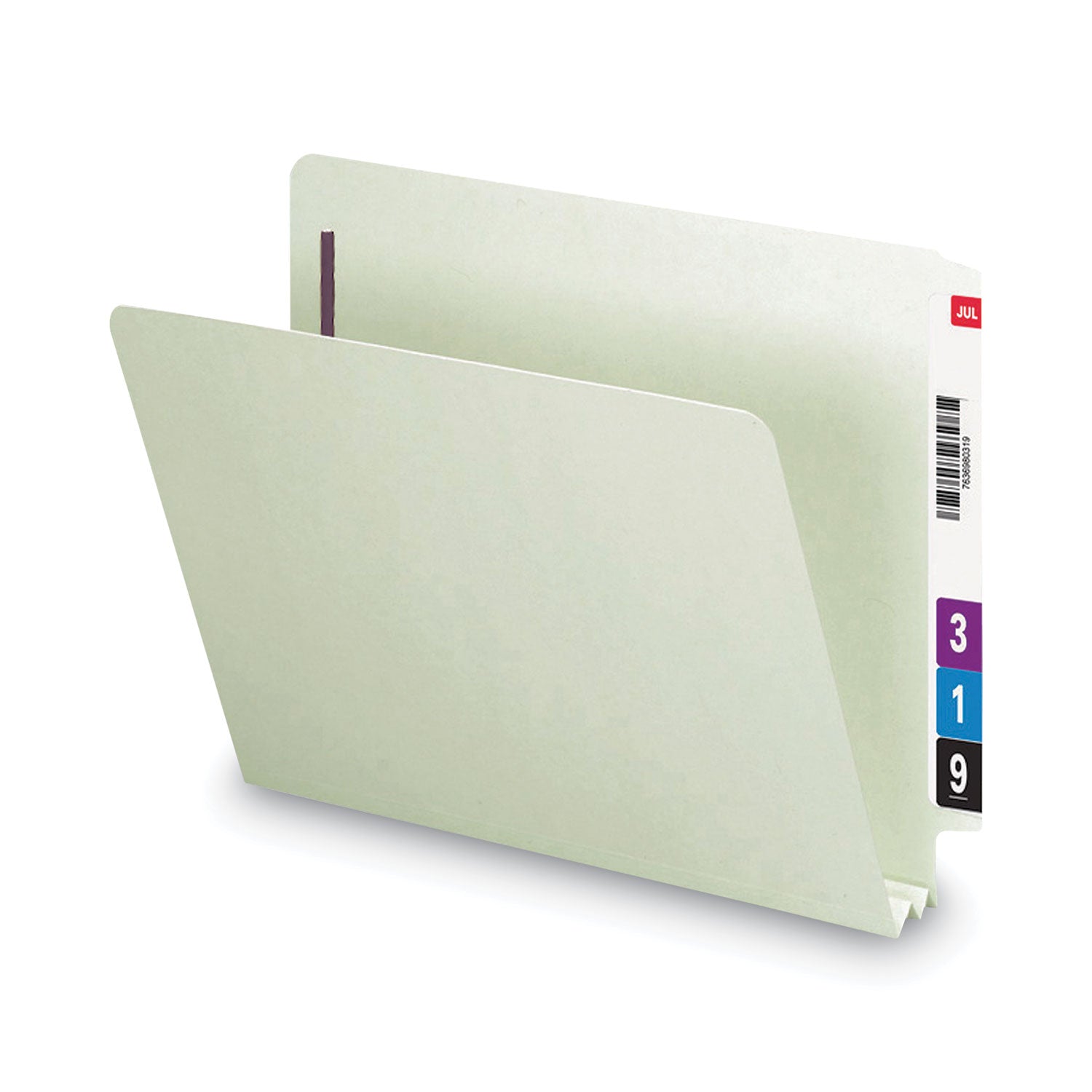 Smead Letter Recycled Fastener Folder - 8 1/2" x 11" - 2" Expansion - 2 x 2S Fastener(s) - 2" for Folder - End Tab Location - 25 pt. - Pressboard - Gray/Green - Heavy Duty, Rounded Corner - 100% Recycled - 25 / Box