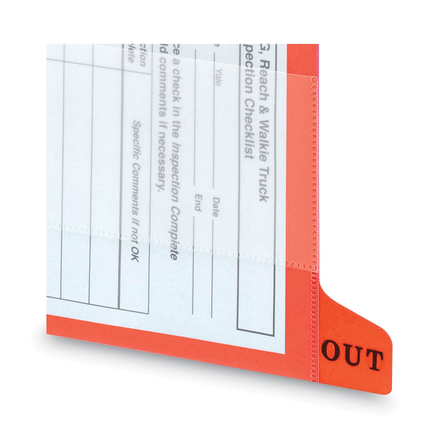 Smead End Tab Out Guides - Printed Bottom Tab(s) - Message - OUT - Letter - Red Poly Tab(s) - 25 / Box