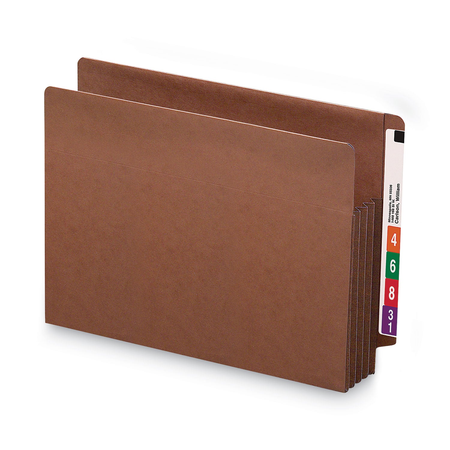 Smead TUFF Straight Tab Cut Letter Recycled File Pocket - 8 1/2" x 11" - 3 1/2" Expansion - 2 Plys - Redrope - Rip Resistant, Tear Resistant, Reinforced Tab, Heavyweight Cover - 30% Recycled - 10 / Box